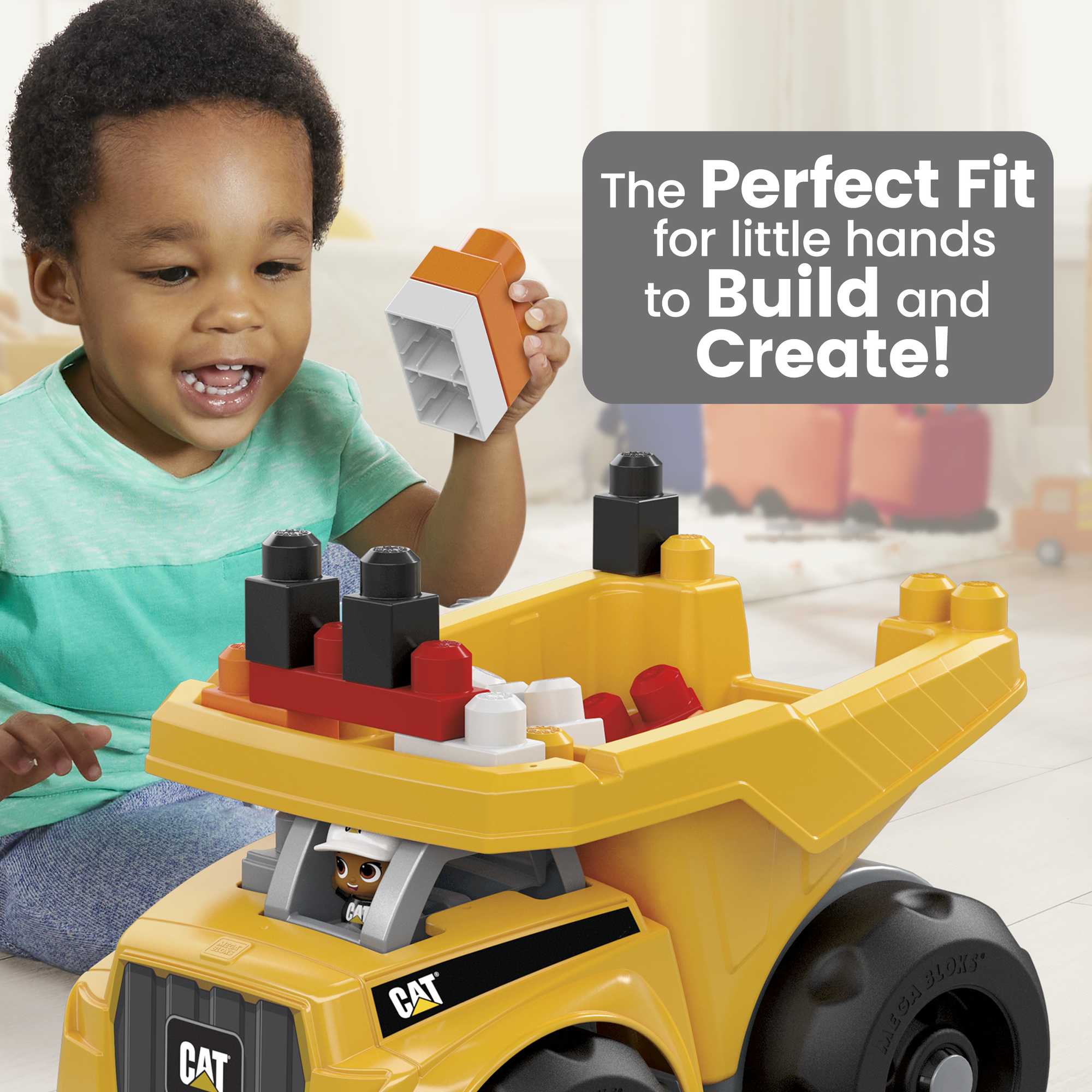 MEGA BLOKS Fisher-Price Building Toy Blocks Cat Large Dump Truck (25 Pieces) For Toddler