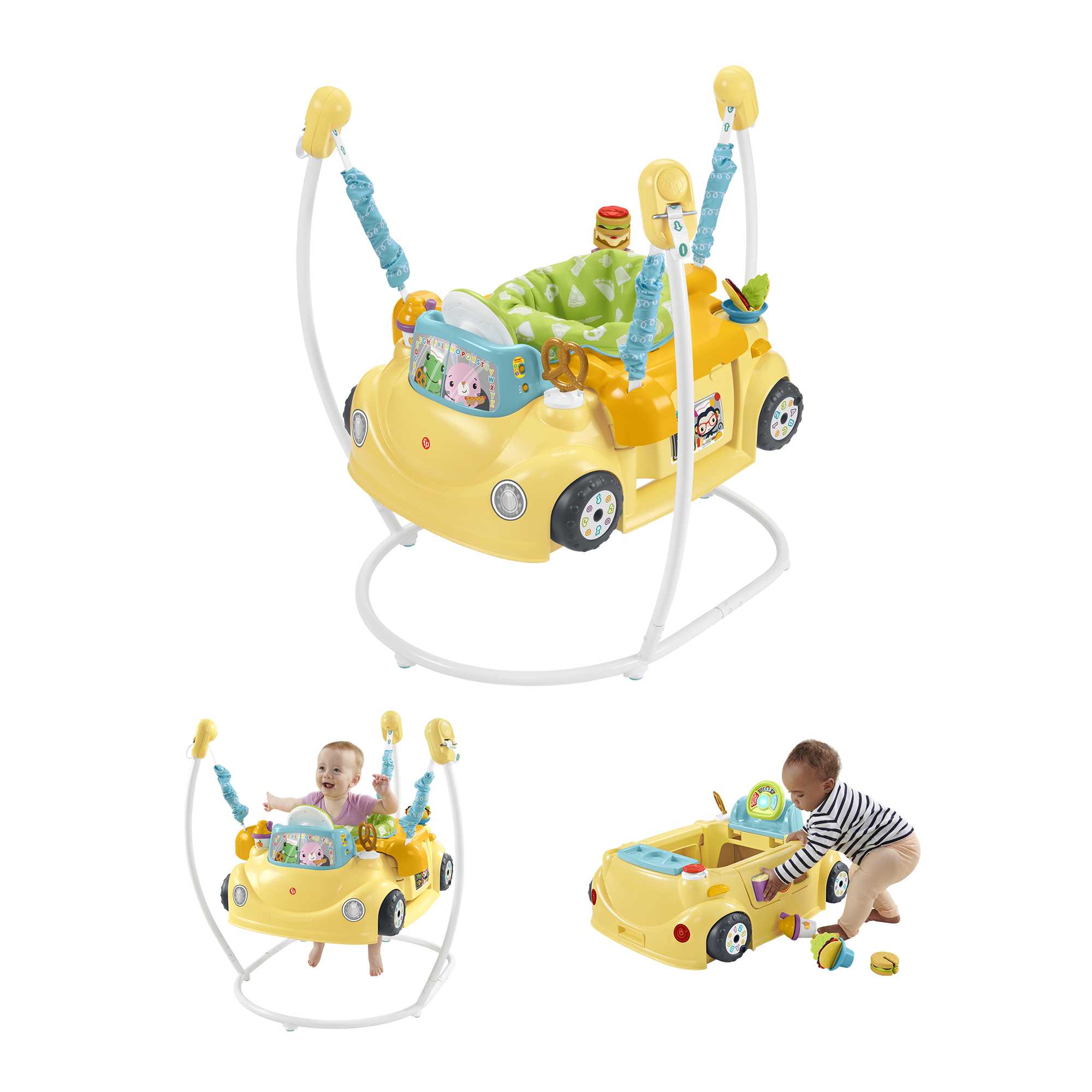 Fisher-Price 2-In-1 Servin�� Up Fun Jumperoo Baby Activity Center With Music Lights & Smart Stages