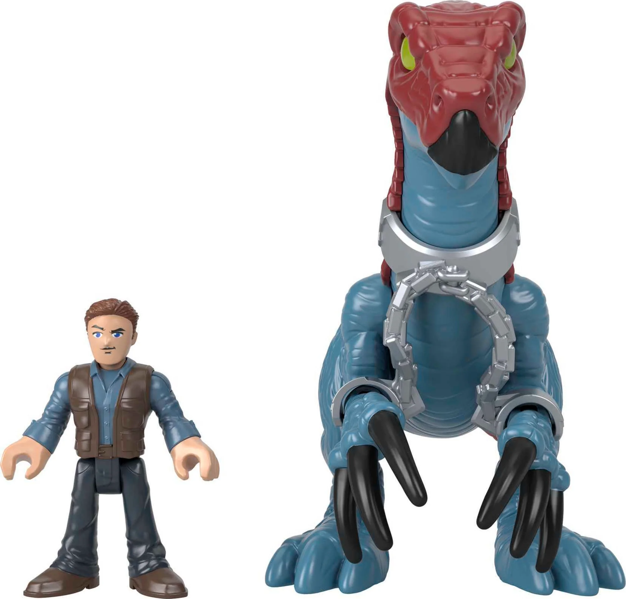 Imaginext Jurassic World Dominion therizinosaurus Dinosaur & Owen Grady Poseable Figure Set