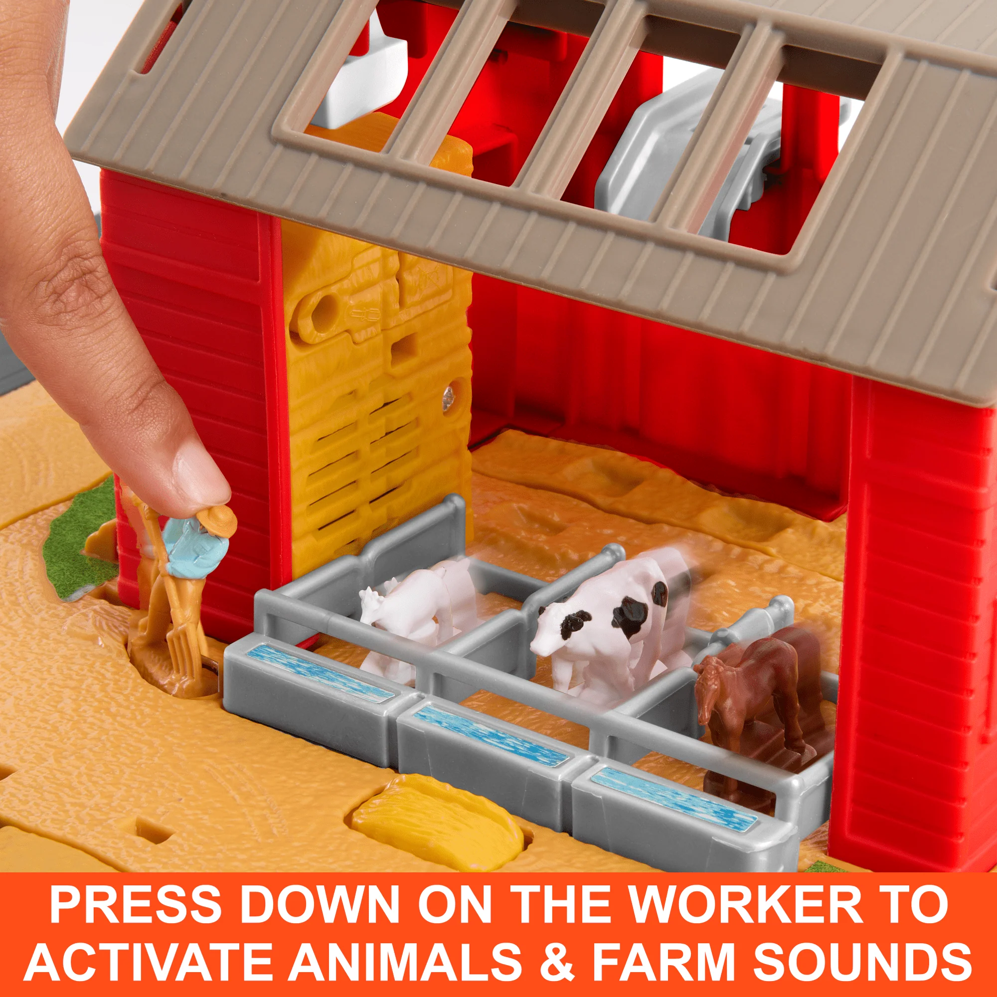 Matchbox Playset, Action Drivers Farm Adventure With 1:64 Scale Tractor & 6 Accessories