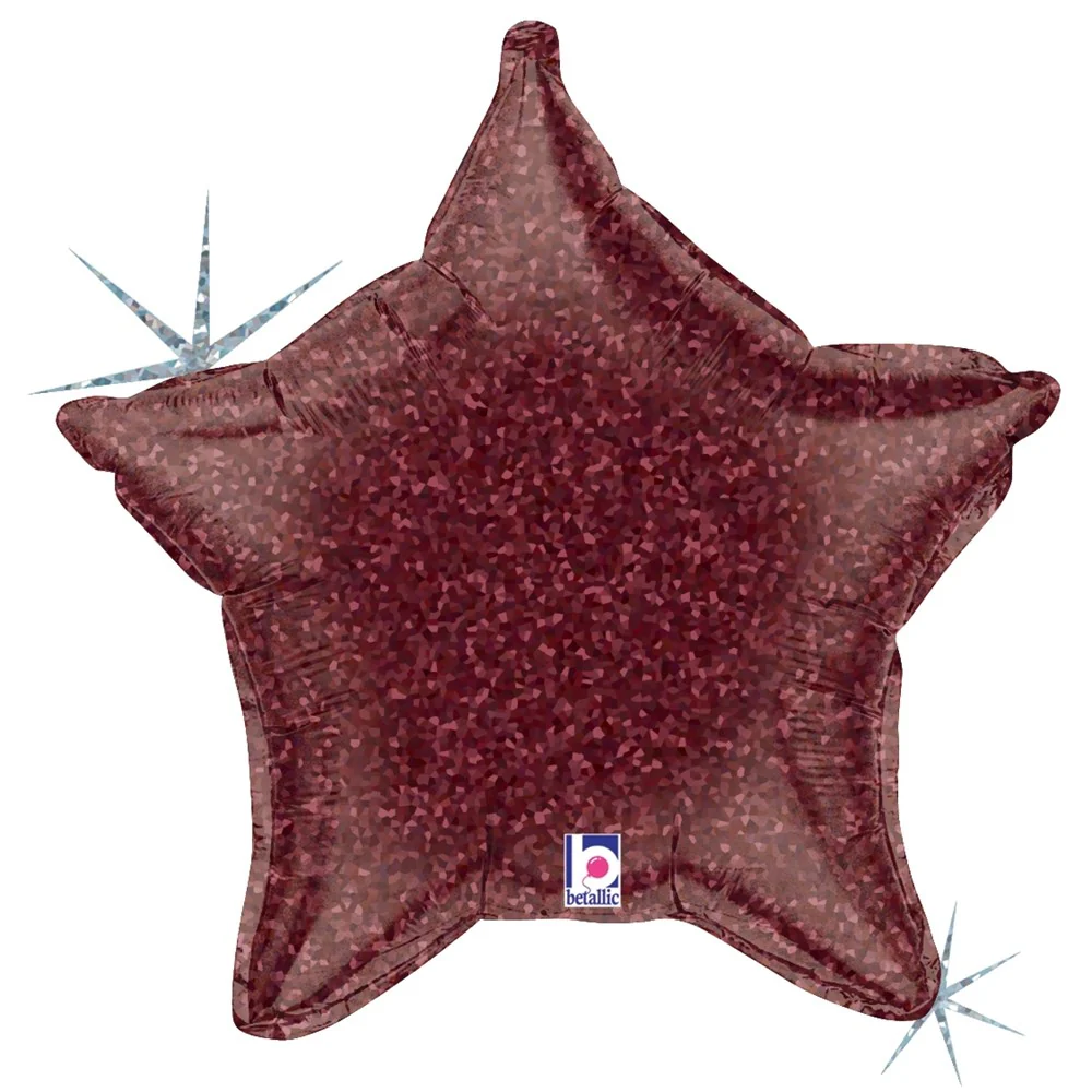 Betallic Burgundy Holographic Star 21 inch Star-Shape Holographic 1ct