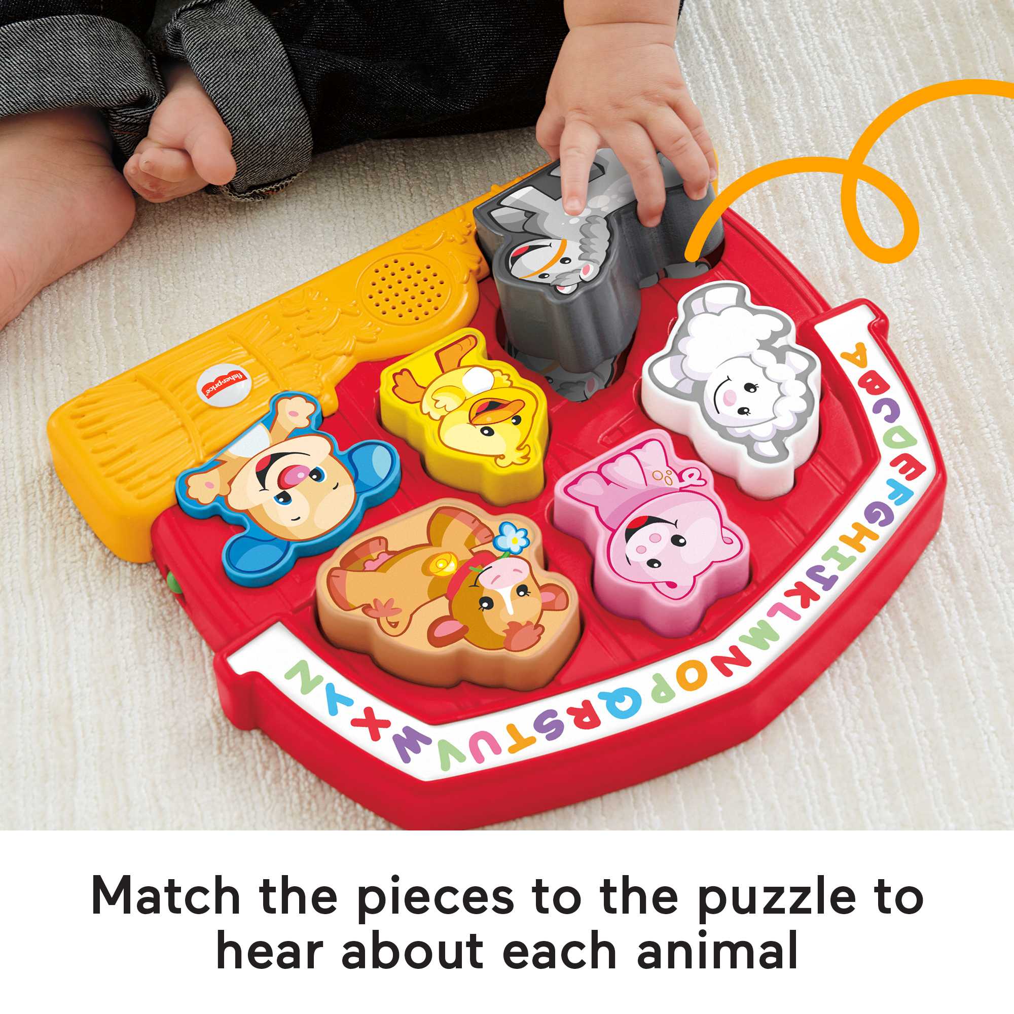 Fisher-Price Laugh & Learn Farm Animal Puzzle Shape Sorting Baby Toy With Music & Sounds