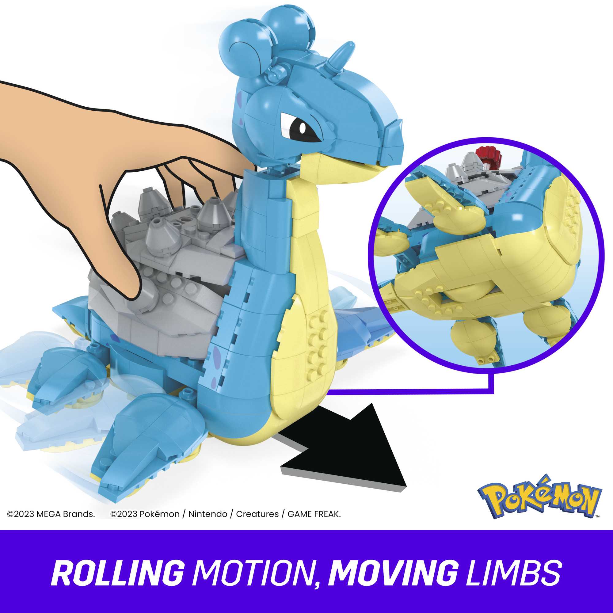 MEGA Pok��mon Lapras Building Toy Kit With Action Figure (527 Pieces) For Kids