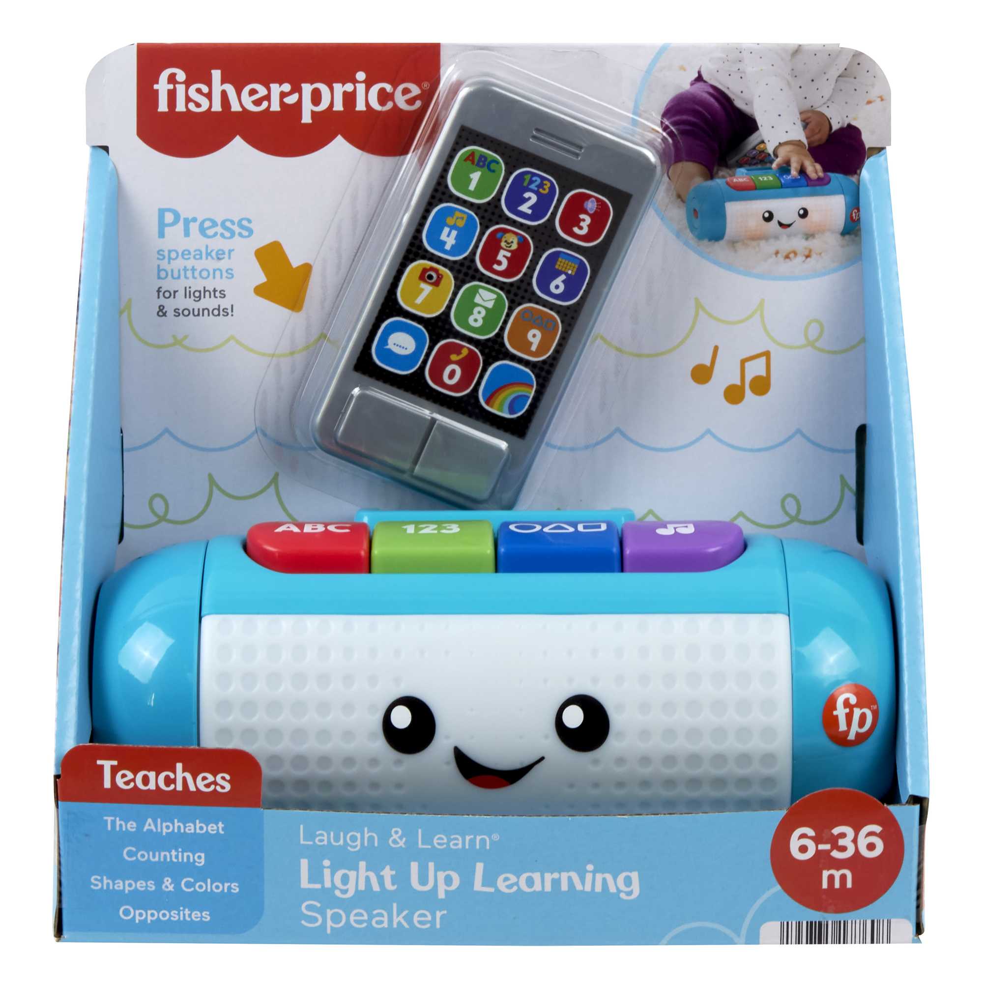 Fisher-Price Laugh & Learn Light Up Learning Speaker Electronic Baby Toy, 2 Pieces