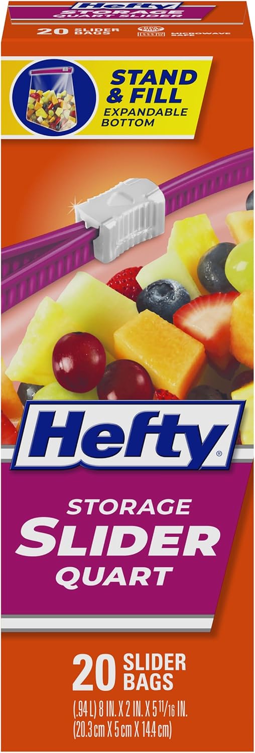 Hefty Slider Storage Bags, Quart Size, 78 Count
