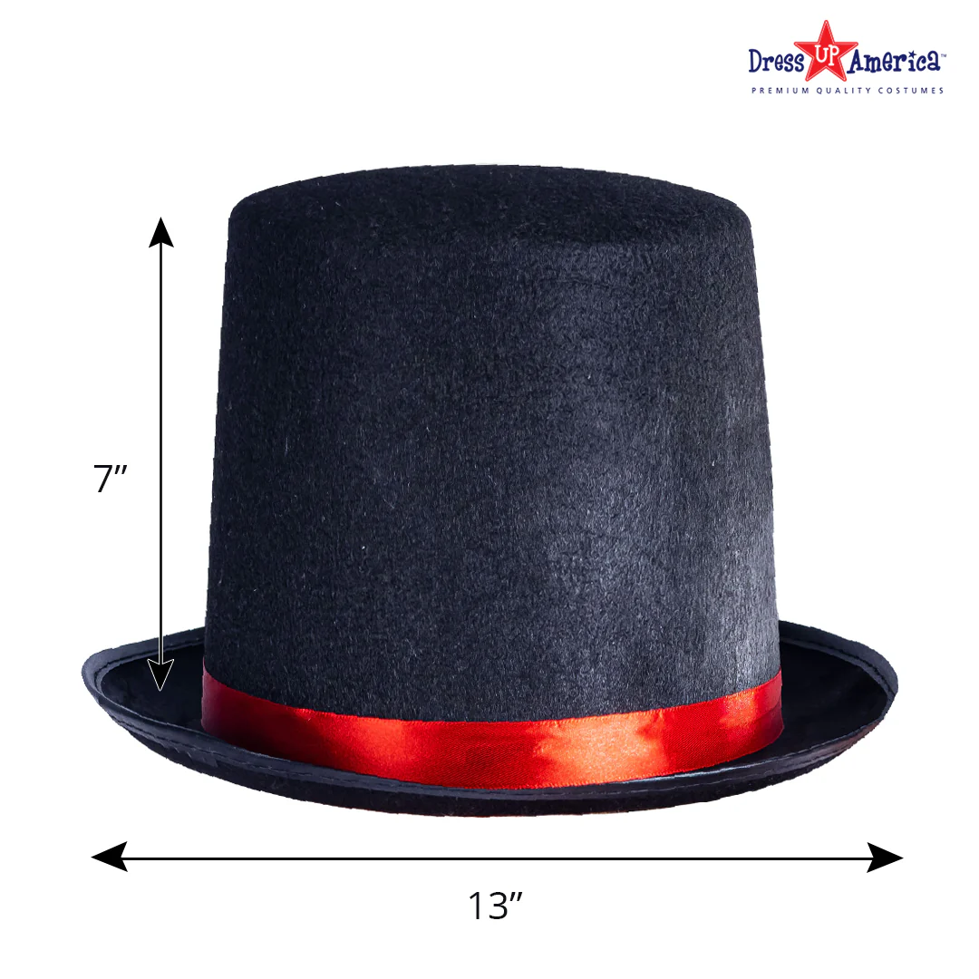 Elegant Tuxedo Top-Hat with Red Trim