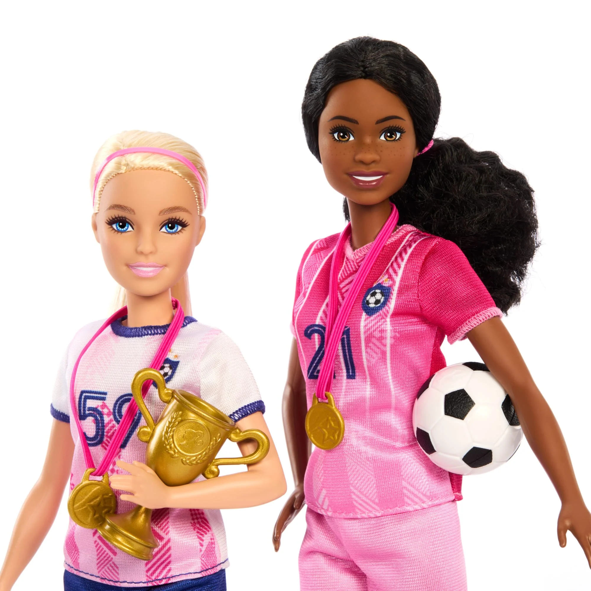 Barbie Soccer Playset With 2 Dolls & 15 Accessories Including 2 Nets, 2 Soccer Balls & More