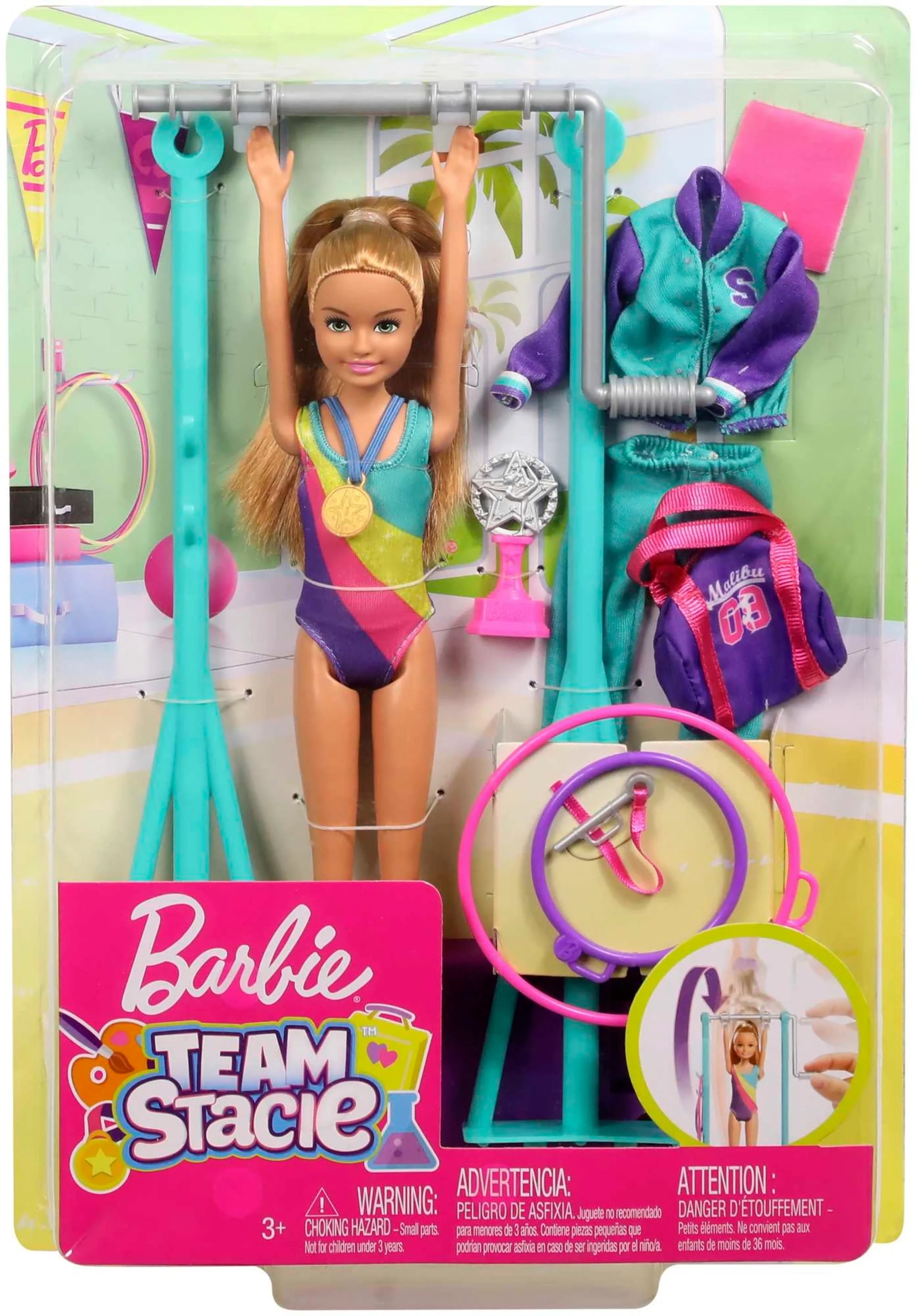 Barbie Team Stacie Doll And Gymnastics Playset