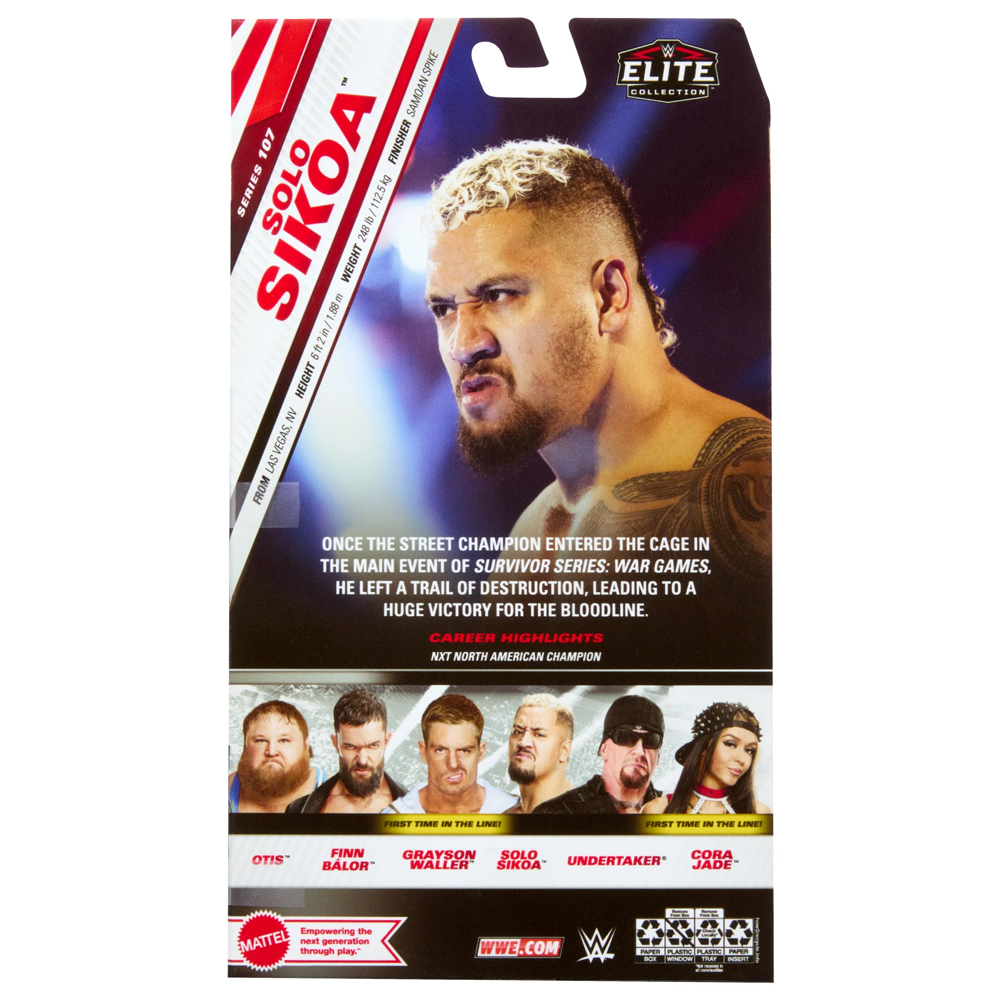 WWE Elite Solo Sikoa Action Figure, 6-inch Collectible Superstar With Articulation & Accessories