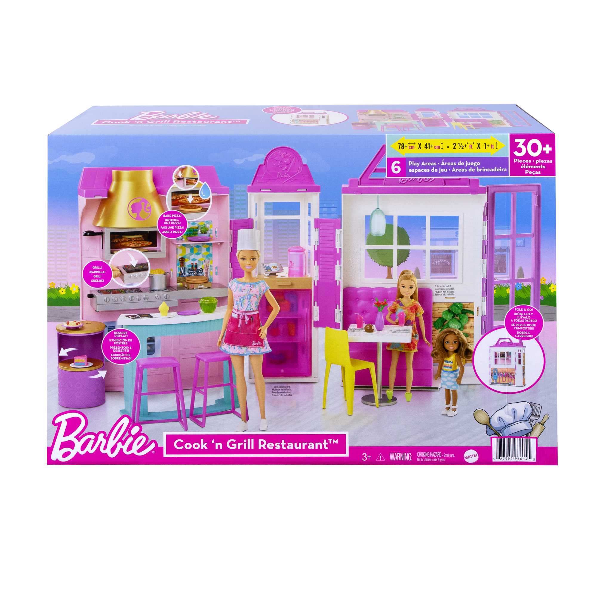 Barbie Cook ��n Grill Restaurant Playset With More Than 30 Pieces