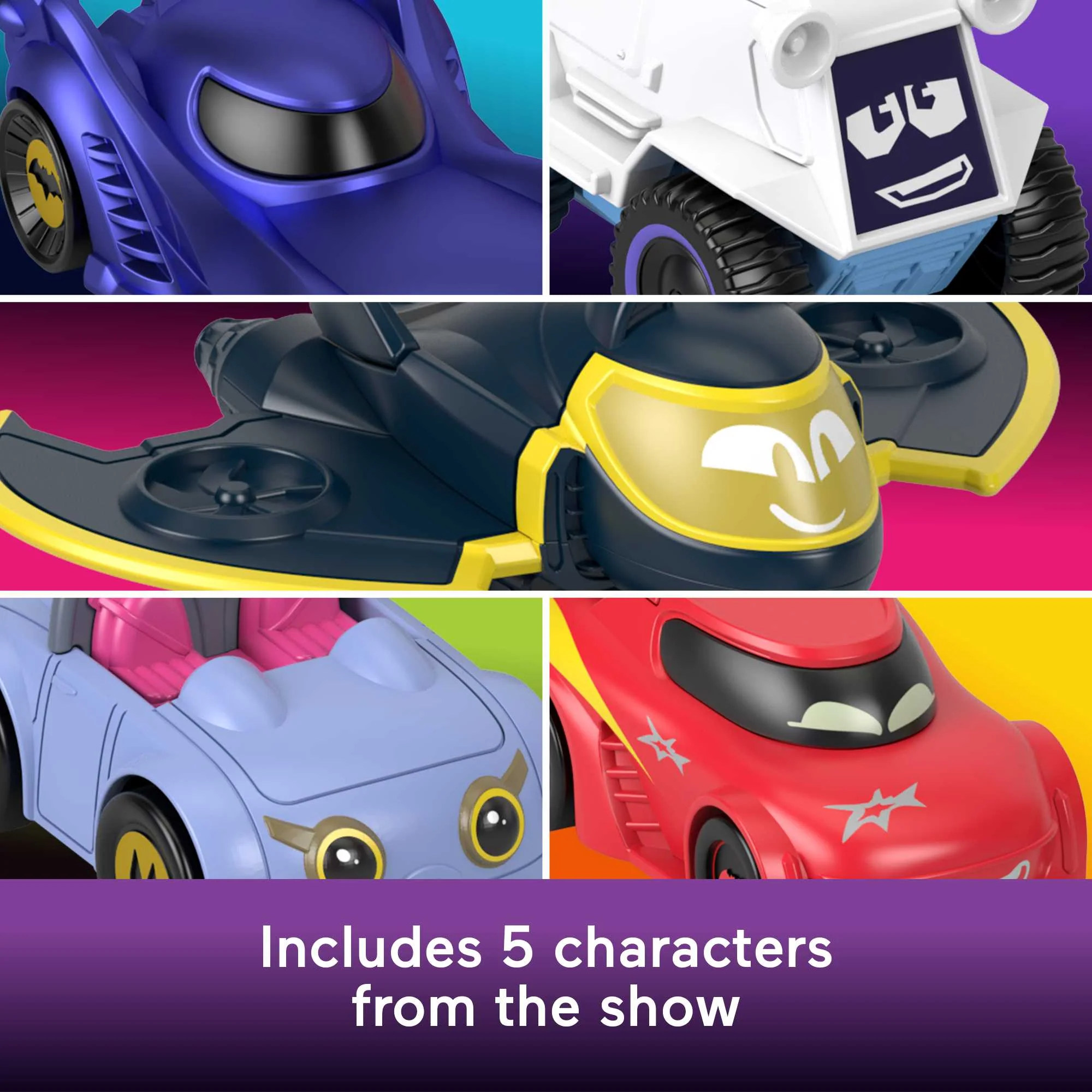 Fisher-Price DC Batwheels 1:55 Scale Vehicle Multipack, Batcast Metal Diecast Cars, 5 Pieces