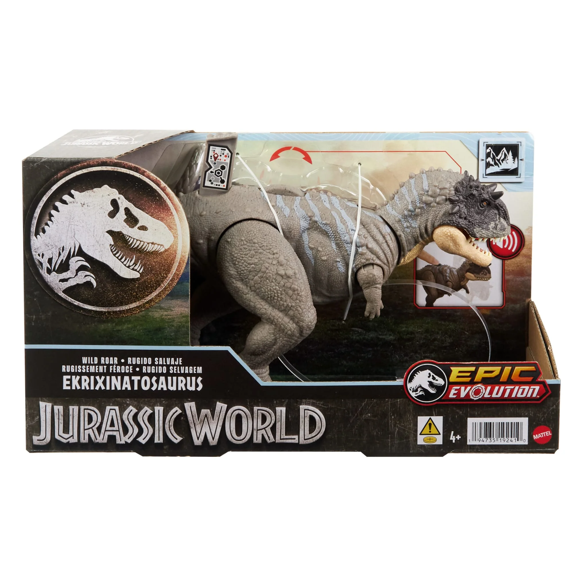 Jurassic World Wild Roar Dinosaur, Ekrixinatosaurus Action Figure Toy With Sound