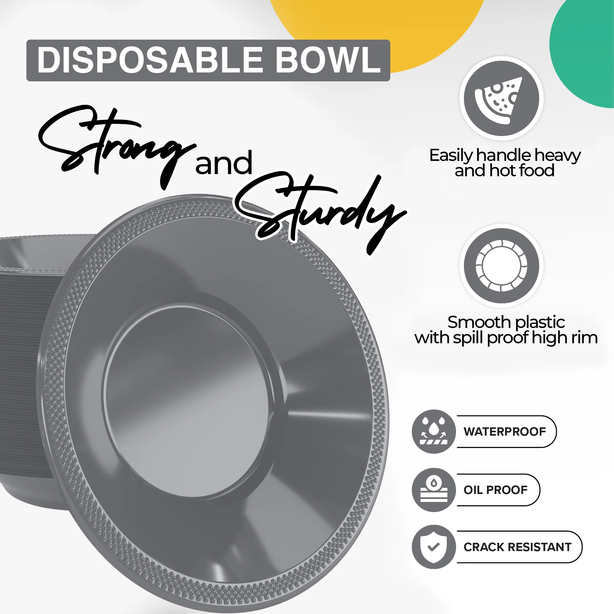 12 Oz. Silver Plastic Bowls | 8 Count