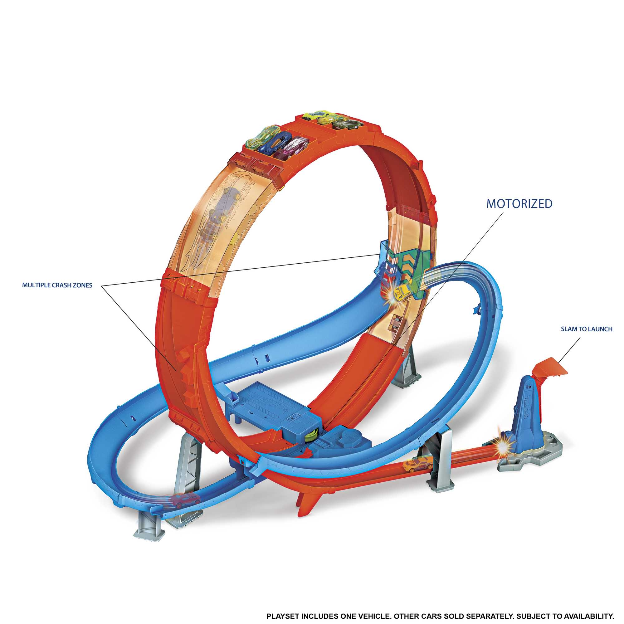 Hot Wheels Massive Loop Mayhem Track Set With 28-in Tall Track Loop & 1 Car