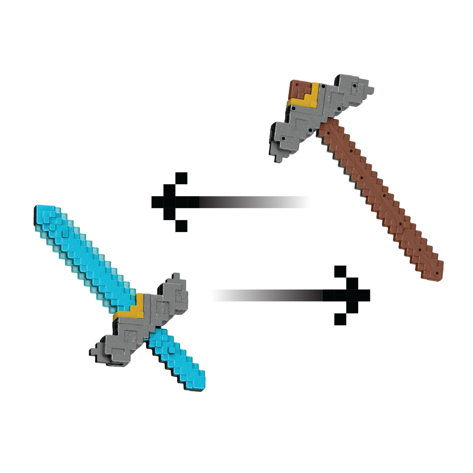 Minecraft Click And Switch Sword And Pickaxe Role-Play 2-in-1 Toy inspired By The Movie