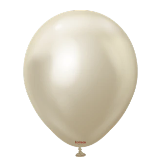 5 inch Kalisan Mirror White Gold Latex Balloons 100ct