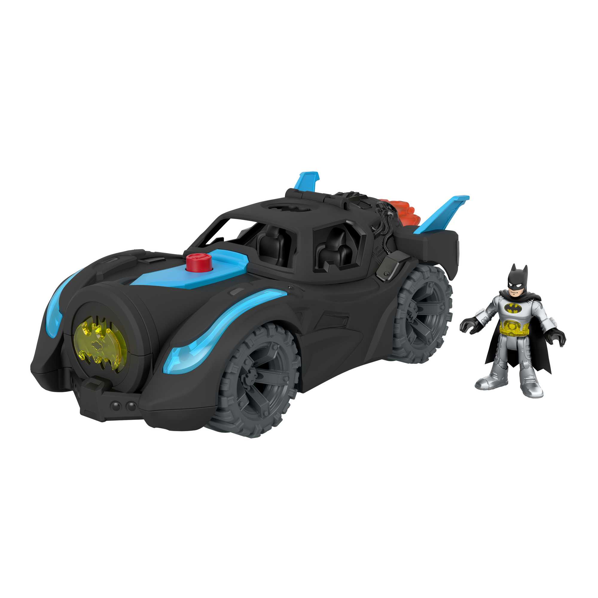 Imaginext DC Super Friends Lights & Sounds Batmobile, Batman Figure & Vehicle, 3-Piece Preschool Toys