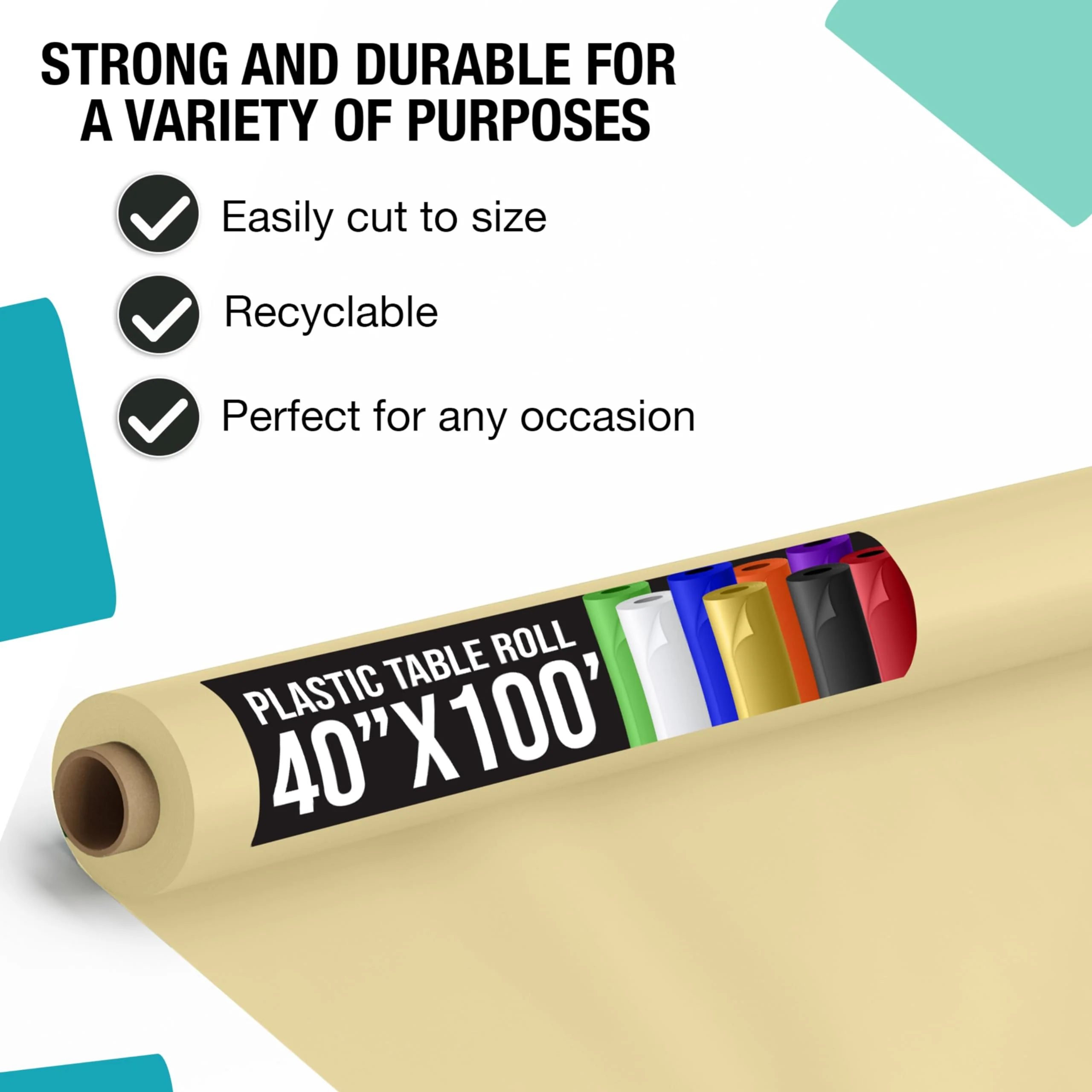 40 In. x 100 Ft. Light Yellow Table Roll