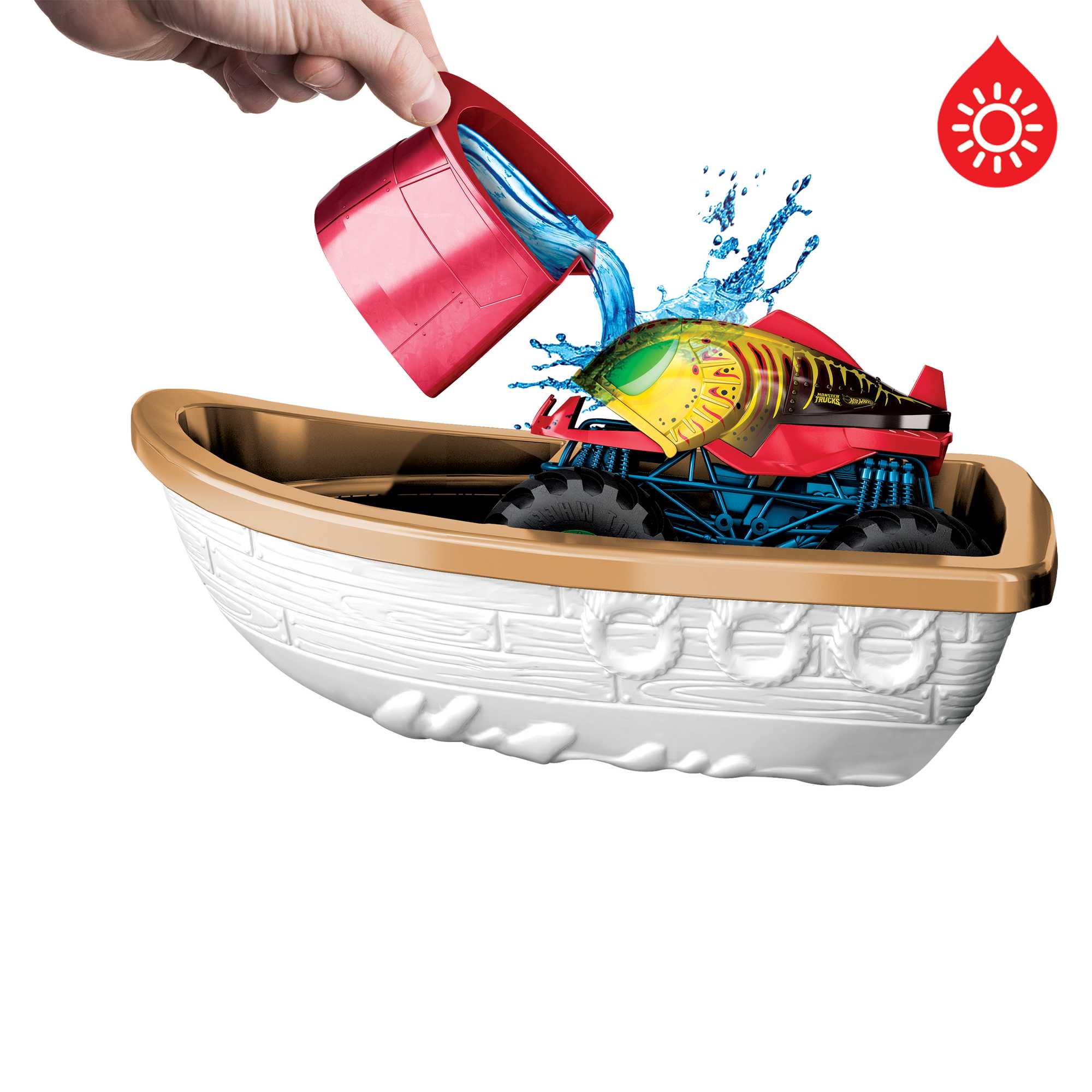 Hot Wheels Monster Trucks Pista de Juguete Ataque del Cocodrilo Hambriento