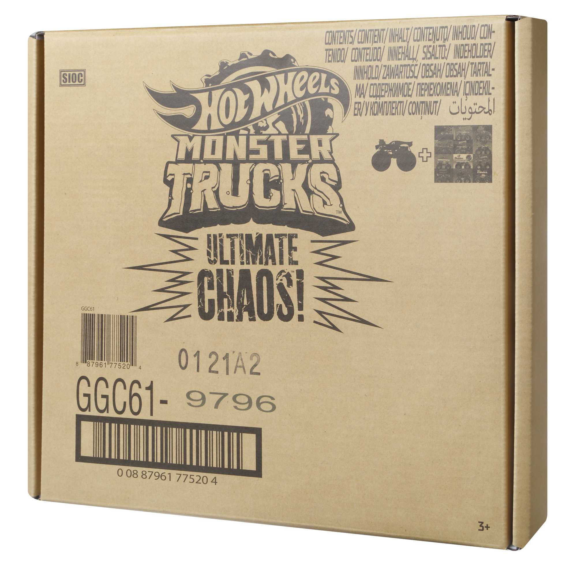 Hot Wheels Monster Trucks Assortiment 12?V��hicules Chaos Ultime