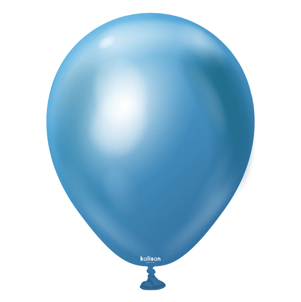 5 inch Kalisan Mirror Blue Latex Balloons 100ct