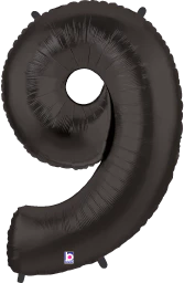 Betallic 9 Black 34 inch Shaped Foil Balloon Packaged 1ct