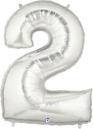 Betallic 2 Silver 34 inch Shaped Foil Balloon Packaged 1ct