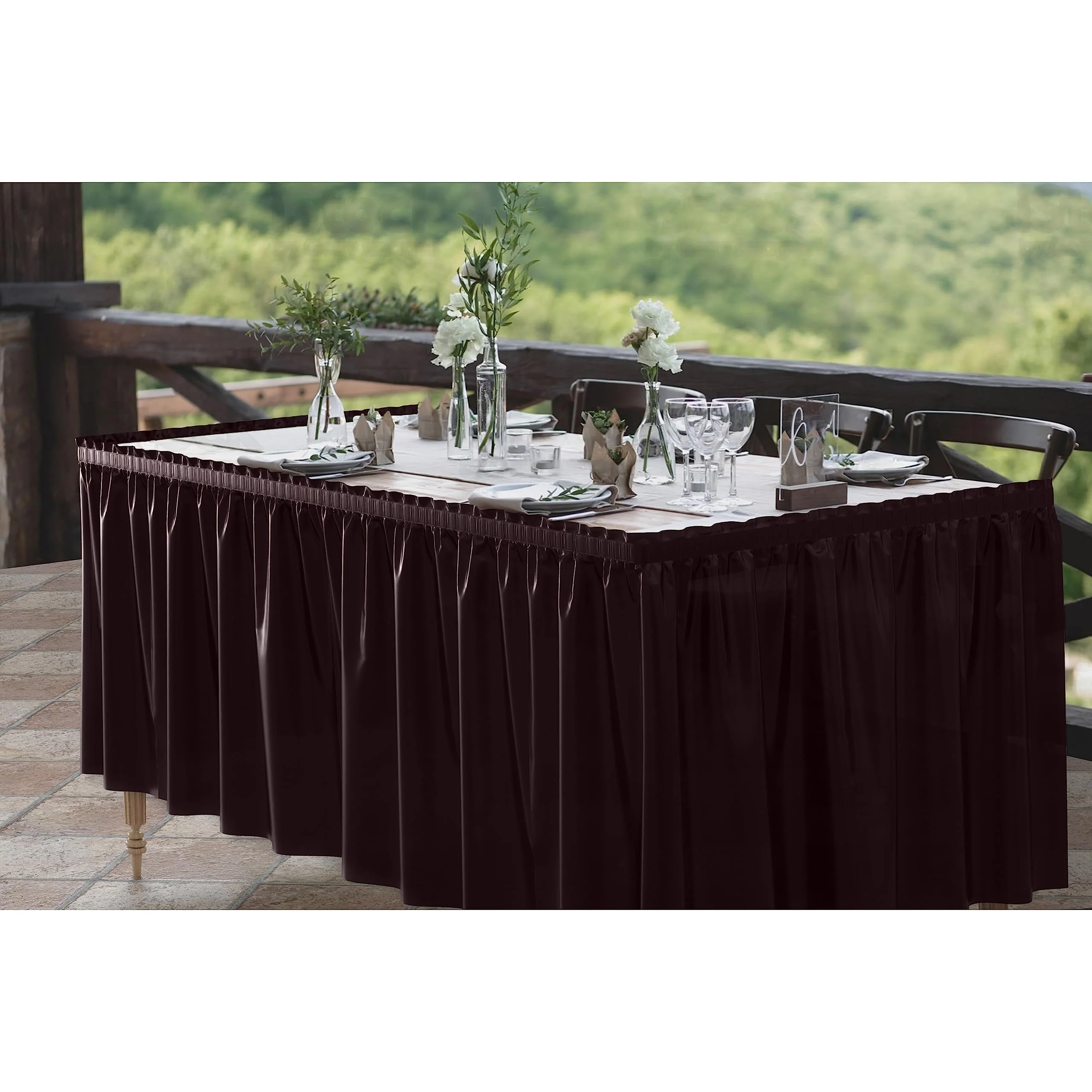 Brown Plastic Table Skirt