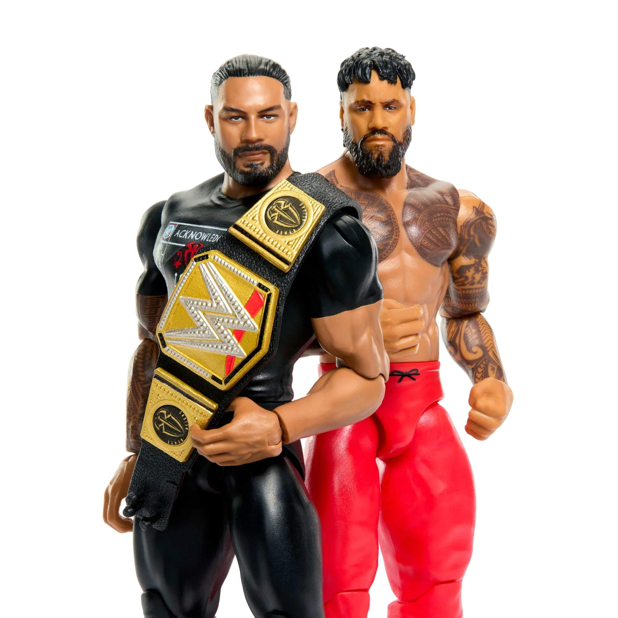 WWE Main Event Championship Showdown Roman Reigns vs Jey Uso 2-Pack Figures & Accessory