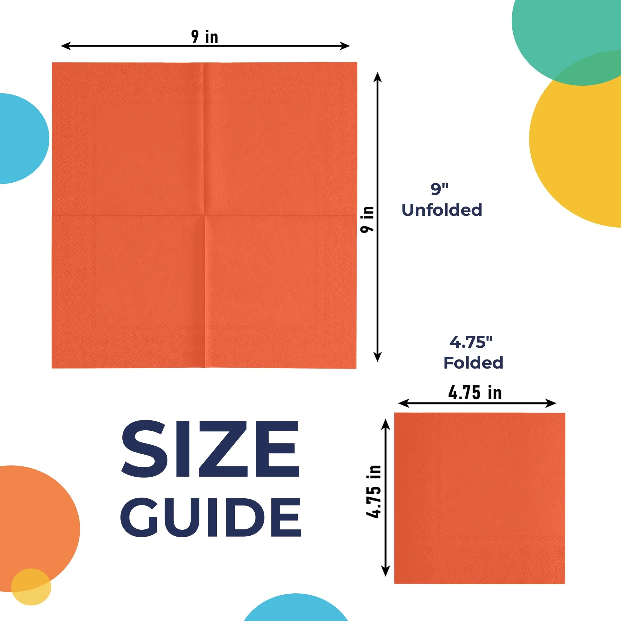 Orange Beverage Napkins | 50 Count