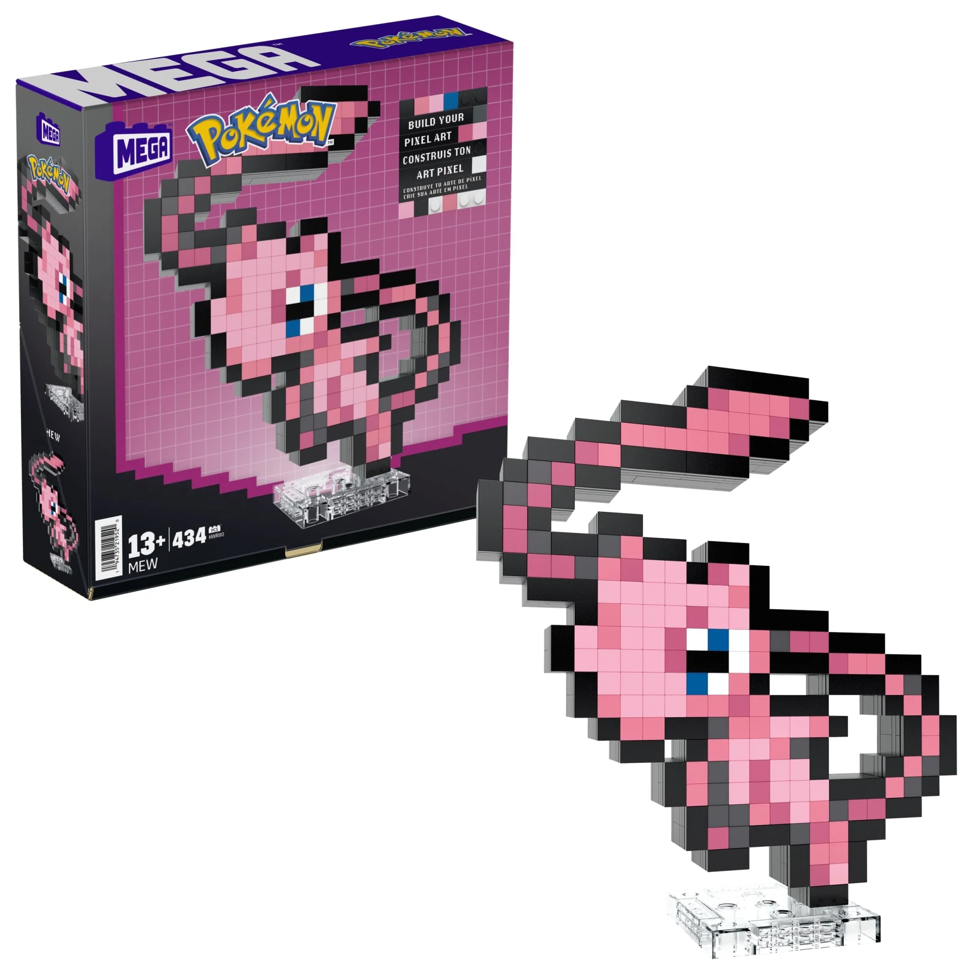 MEGA Pok��mon Mew Building Toy Kit (434 Pieces) Retro Set For Collectors