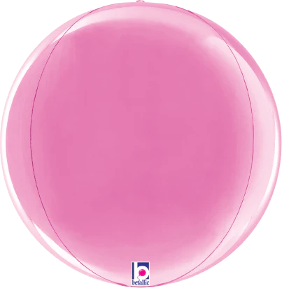 Betallic Dimensionals Fuchsia Globe 15 inch Multi-Sided Shaped Foil Balloon Packaged 1ct