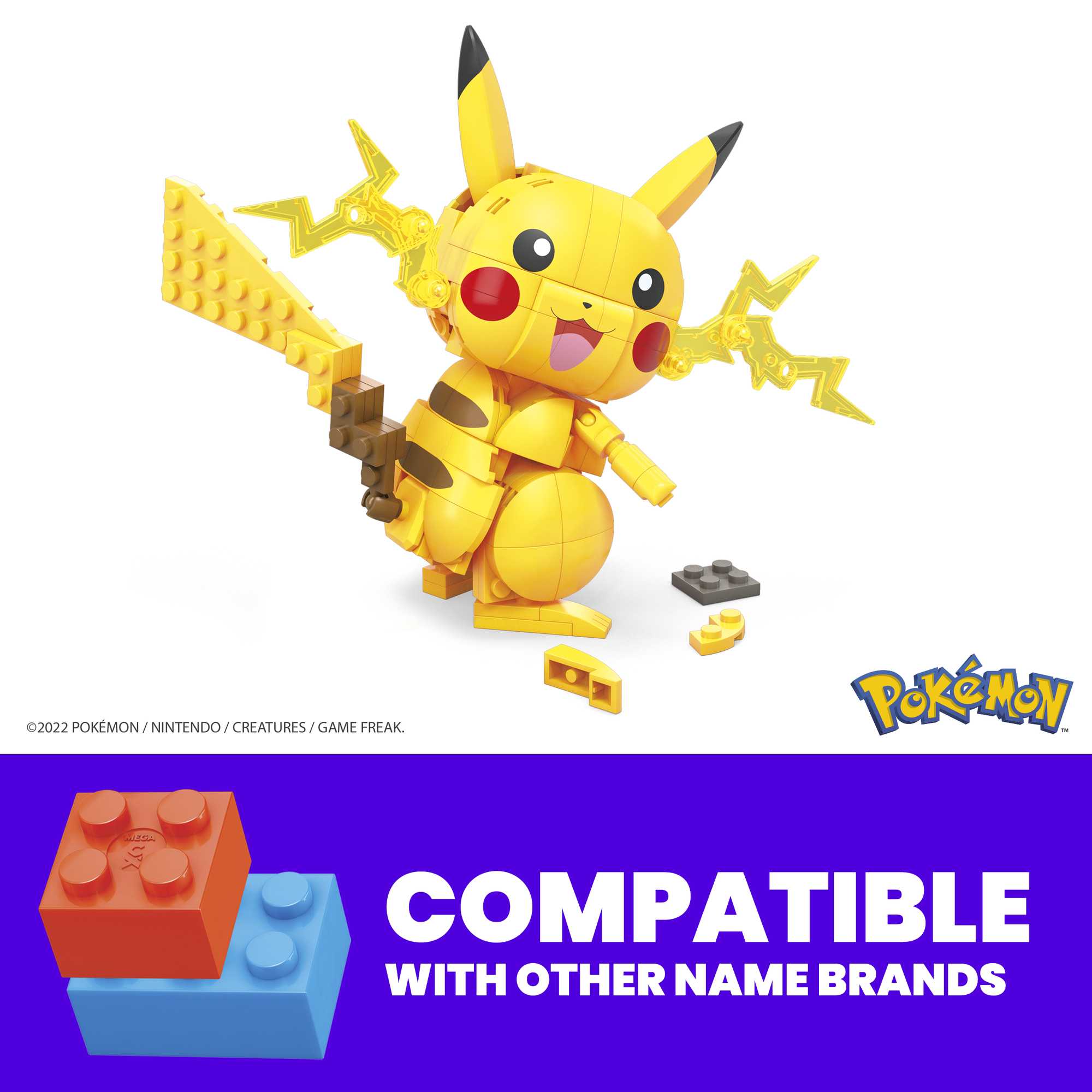 MEGA Pok��mon Building Toy Kit Pikachu (211 Pieces) With 1 Action Figure For Kids