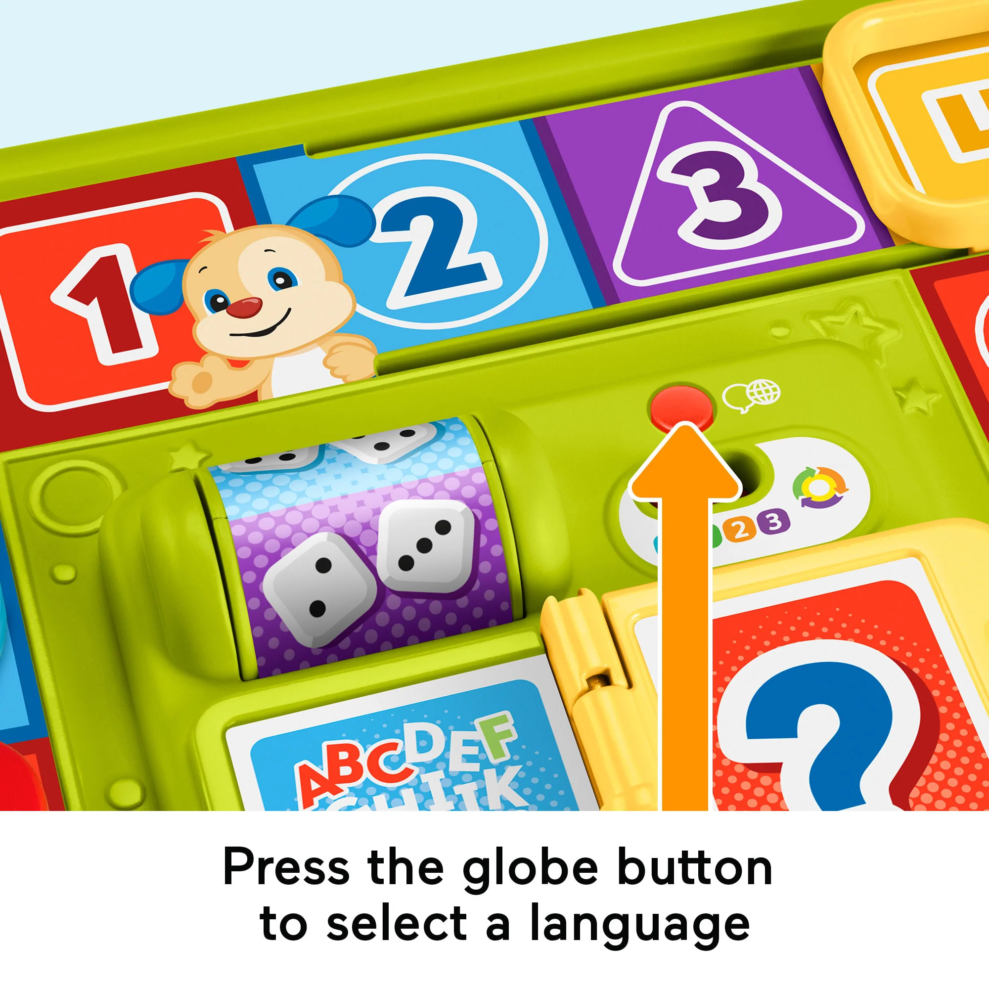 Fisher-Price Pretend Board Game Baby Toy With Music, Laugh & Learn Puppy's Game Activity Board, Multi-Language Version