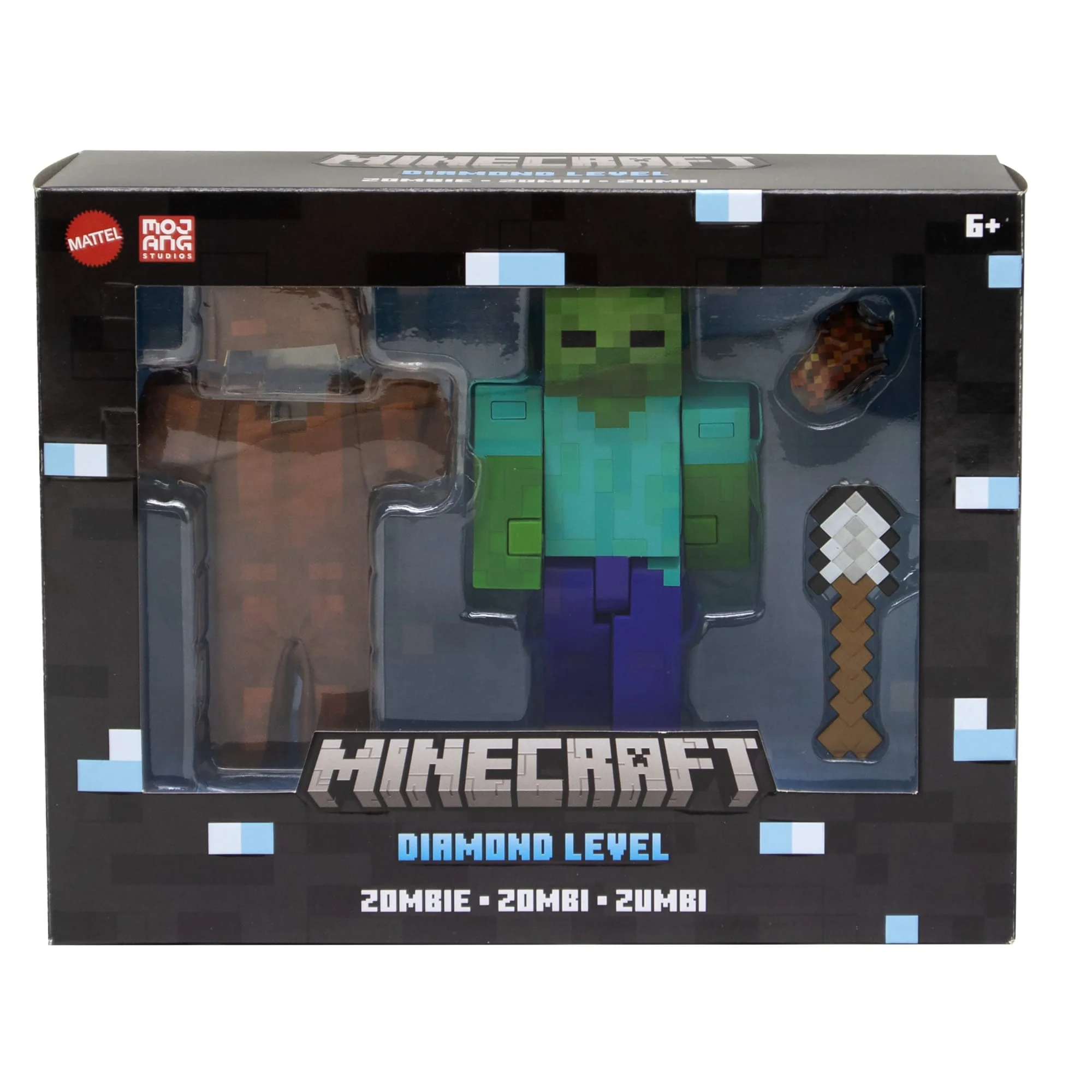Minecraft-Zombie Diamond Level-Figurine Articul��e 14Cm et Accessoires