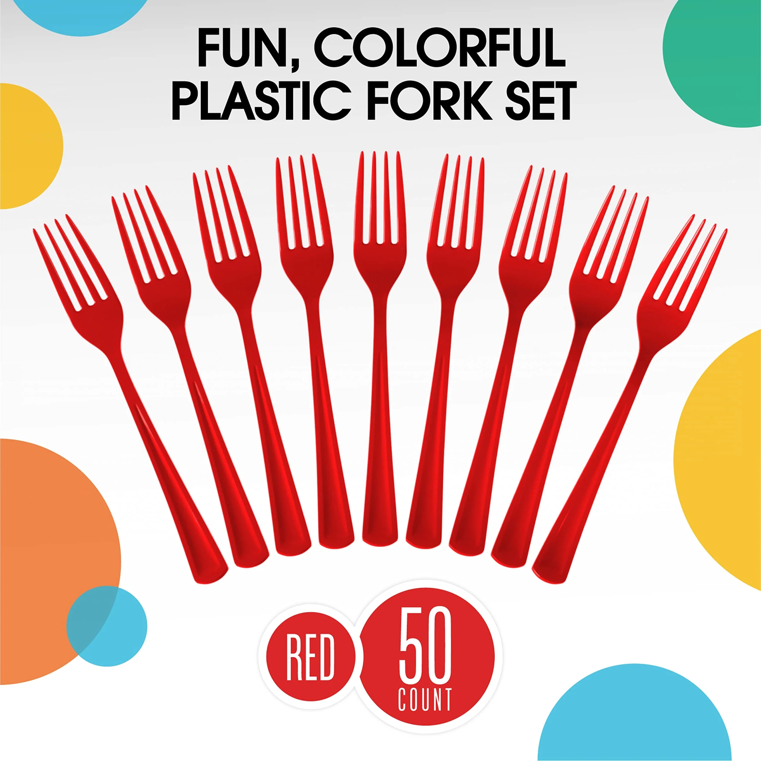 Heavy Duty Red Plastic Forks | 50 Count
