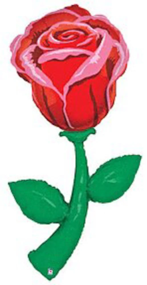 Betallic Fresh Picks Single Red Rose 60 inch Shaped Foil Balloon (bottom air-filled) 1ct