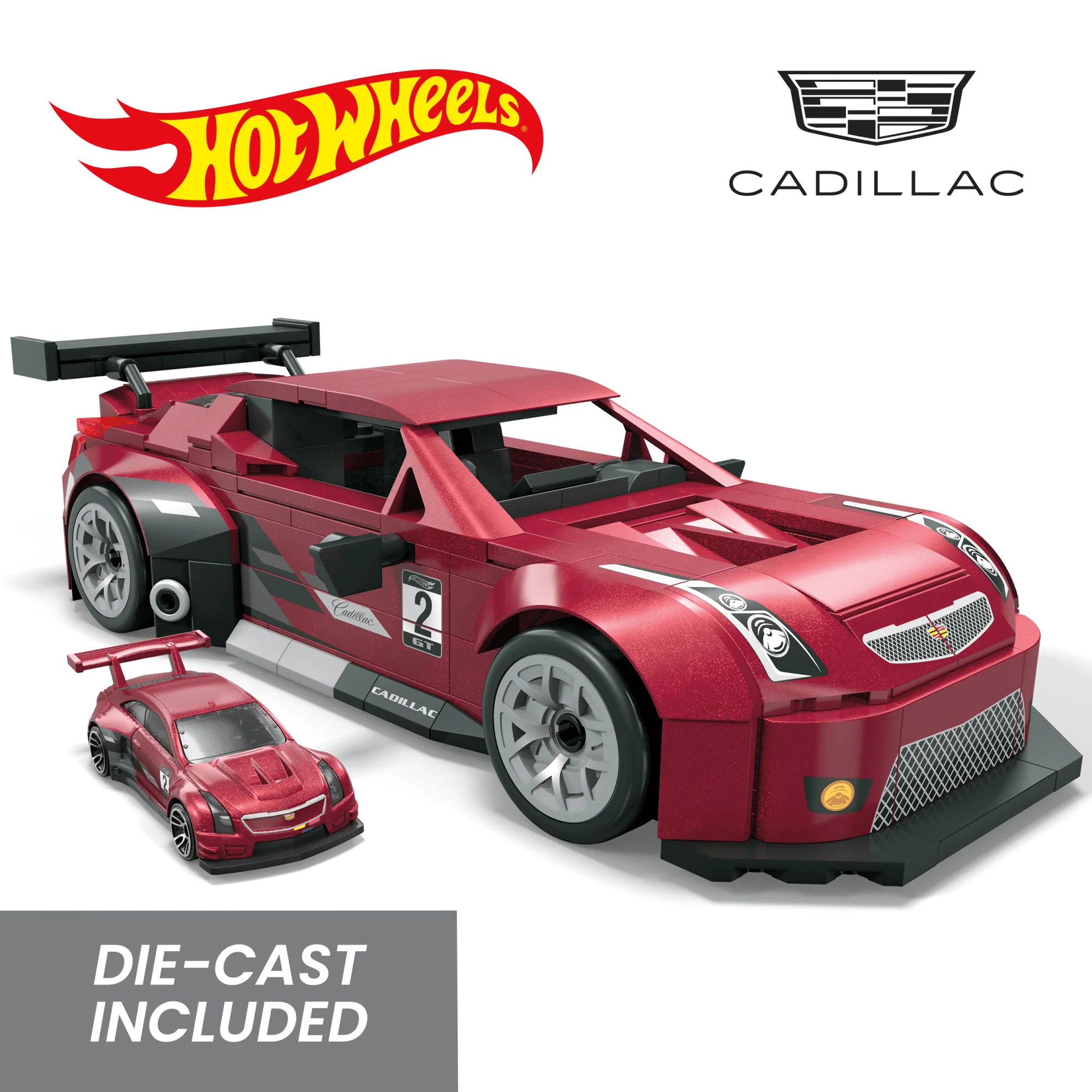 MEGA Hot Wheels Cadillac Ats-V R Vehicle Building Toy Kit (319 Pieces) For Collectors