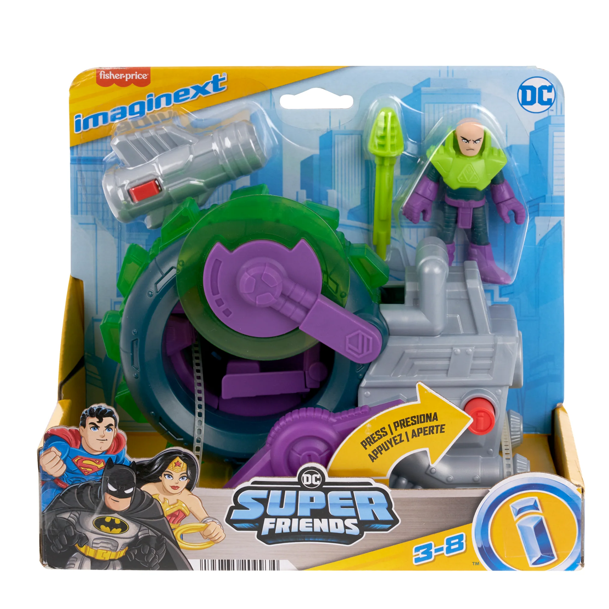 Imaginext DC Super Friends Lex Luthor Spinning Saw Vehicle & Figure Set For Preschool Kids