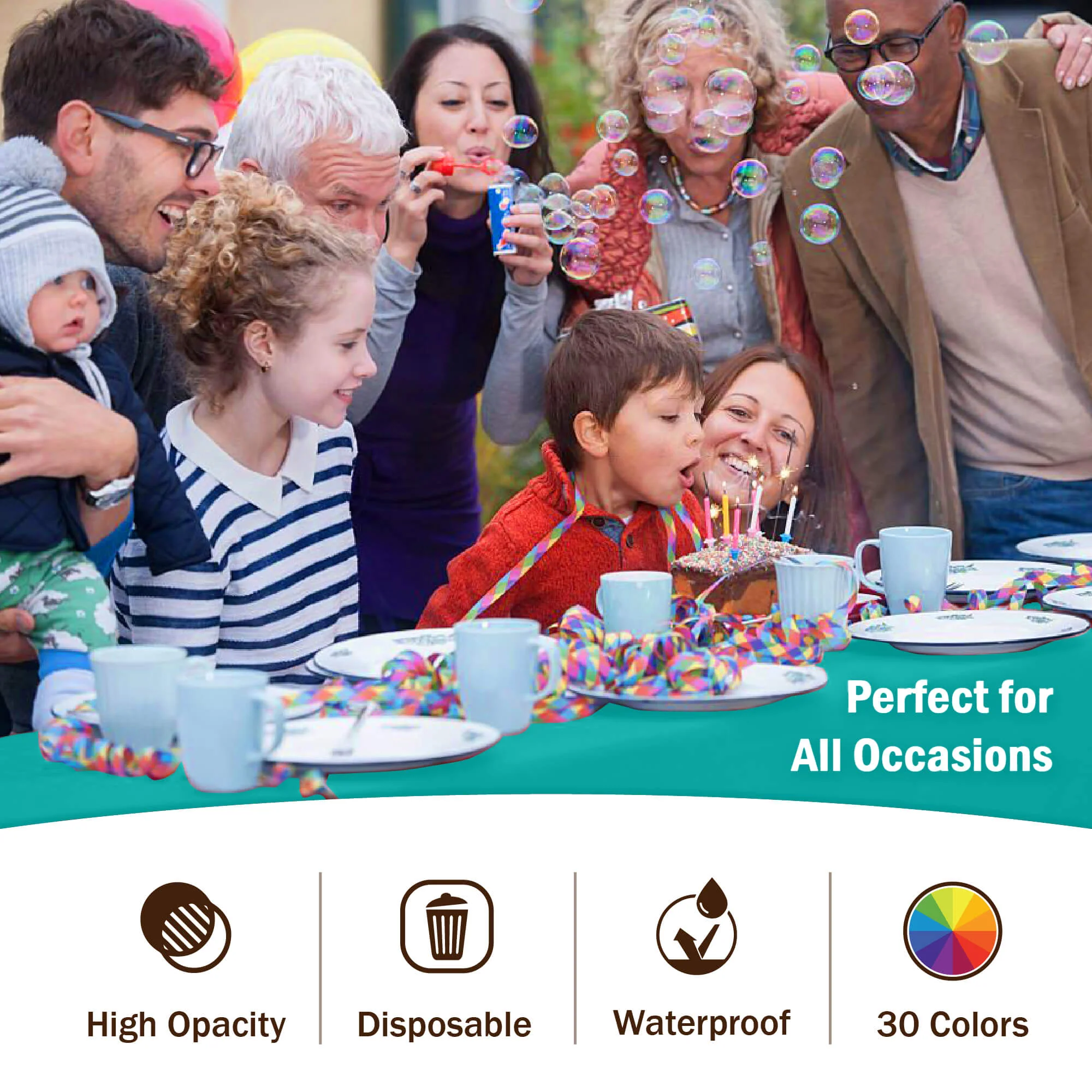 Teal Plastic Table Cover