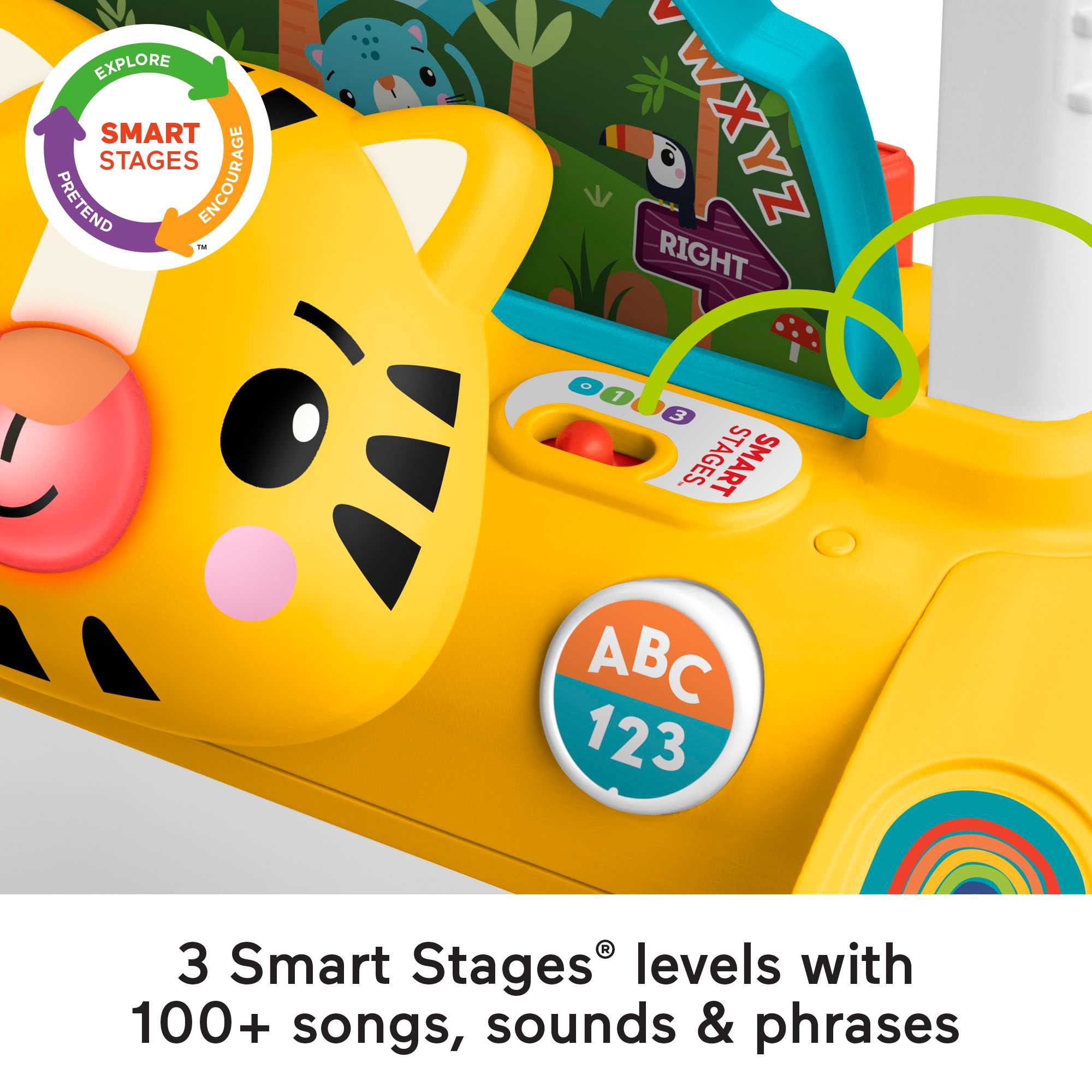 Fisher-Price 2-Sided Steady Speed Tiger Walker Electronic Learning Toy For Infant & Toddler