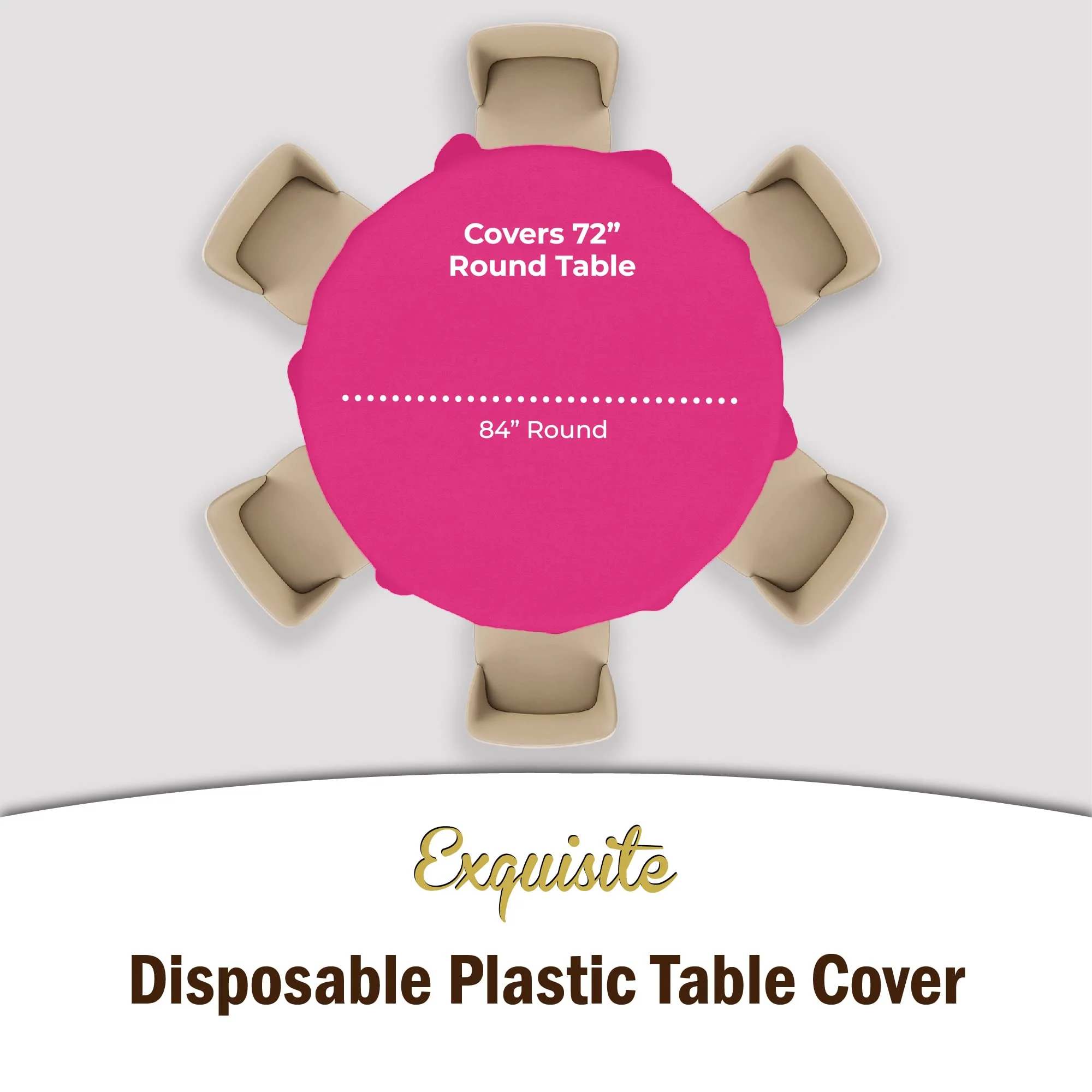 Premium Round Hot Pink Table Cover