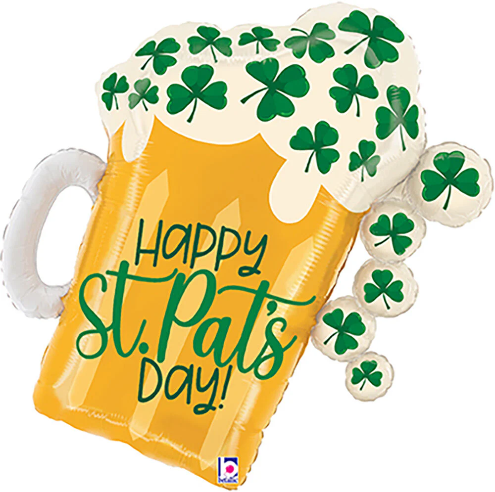 Betallic St. Pat's Beer 27 inch Foil Shape Balloon Packaged 1ct