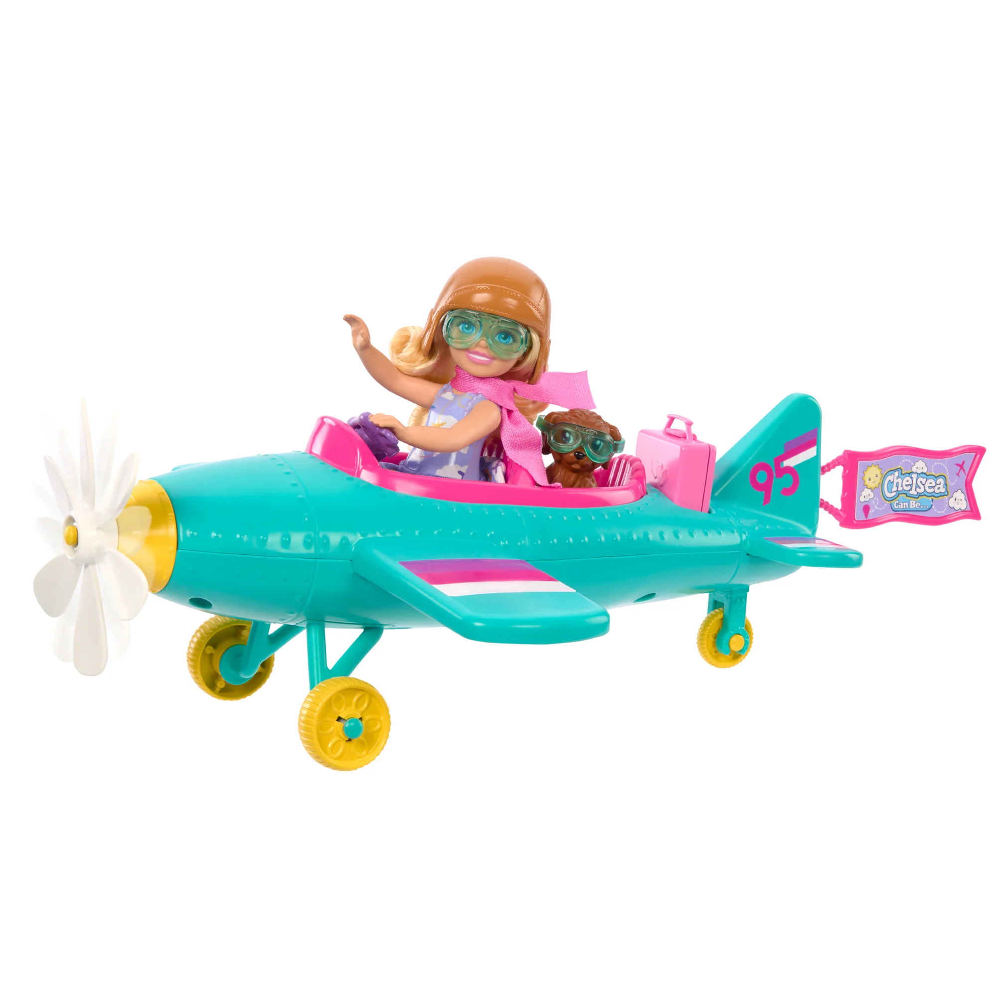Barbie Chelsea Can Be�� Plane Doll & Playset, 2-Seater AIrcraft With Spinning Propellor & 7 Accessories