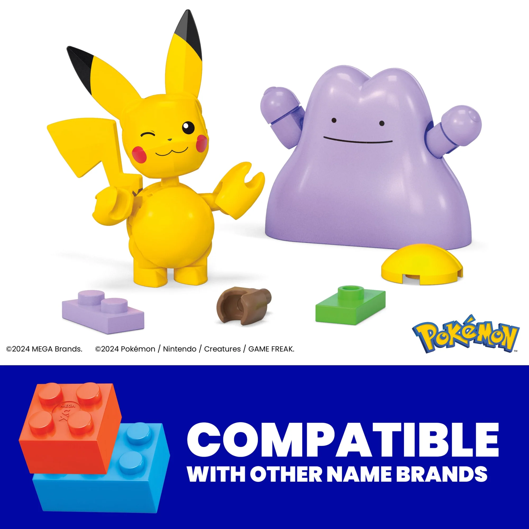 MEGA Pok��mon Pok�� Ball 2-Pack Building Toy Kits With 2 Action Figures (42 Pieces) For Kids
