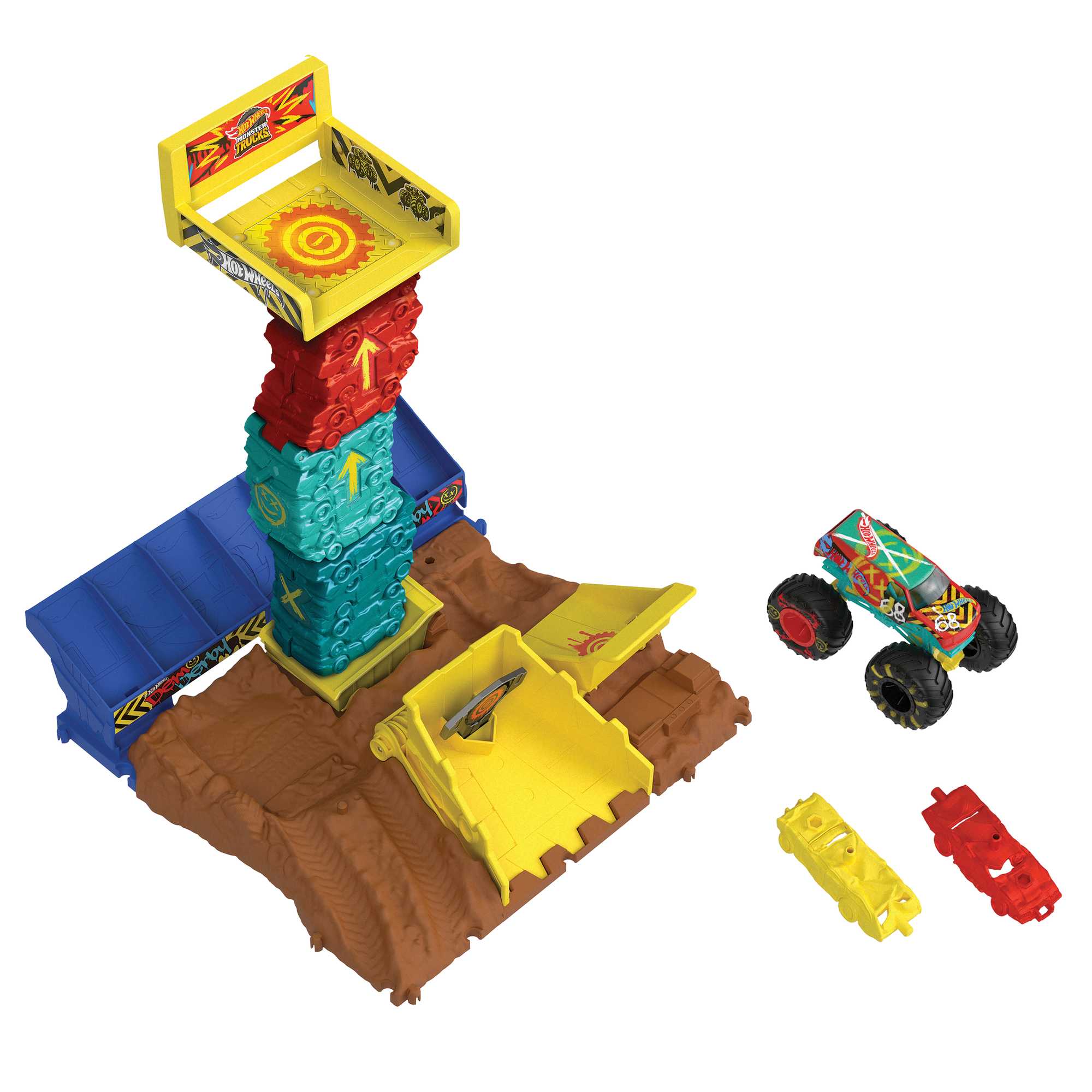 Hot Wheels Monster Trucks Pista de Juguete Arena de Demolici��n Semi-Finales Demo Derby