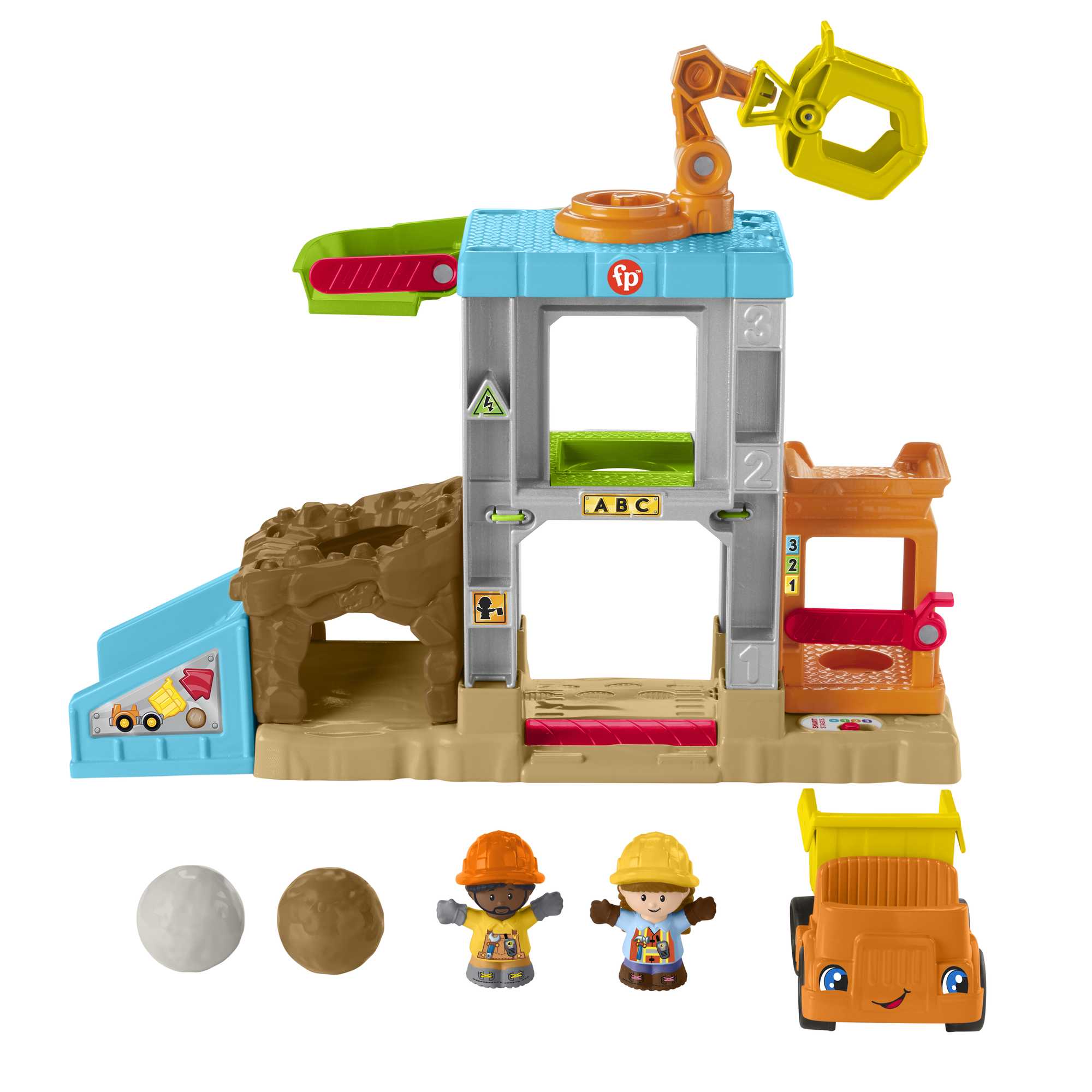 Fisher-Price Little People Load Up ��n Learn Construction Site Toddler Musical Playset With 5 Pieces