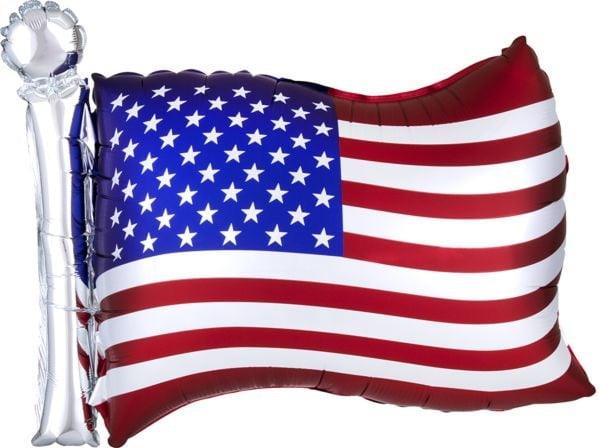 Anagram Iridescent USA Flag 27in Foil Balloon