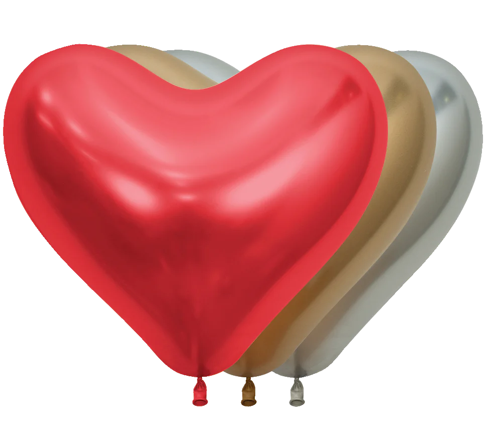14 inch Sempertex Heart Shape Reflex Assortment Heart Latex 50ct