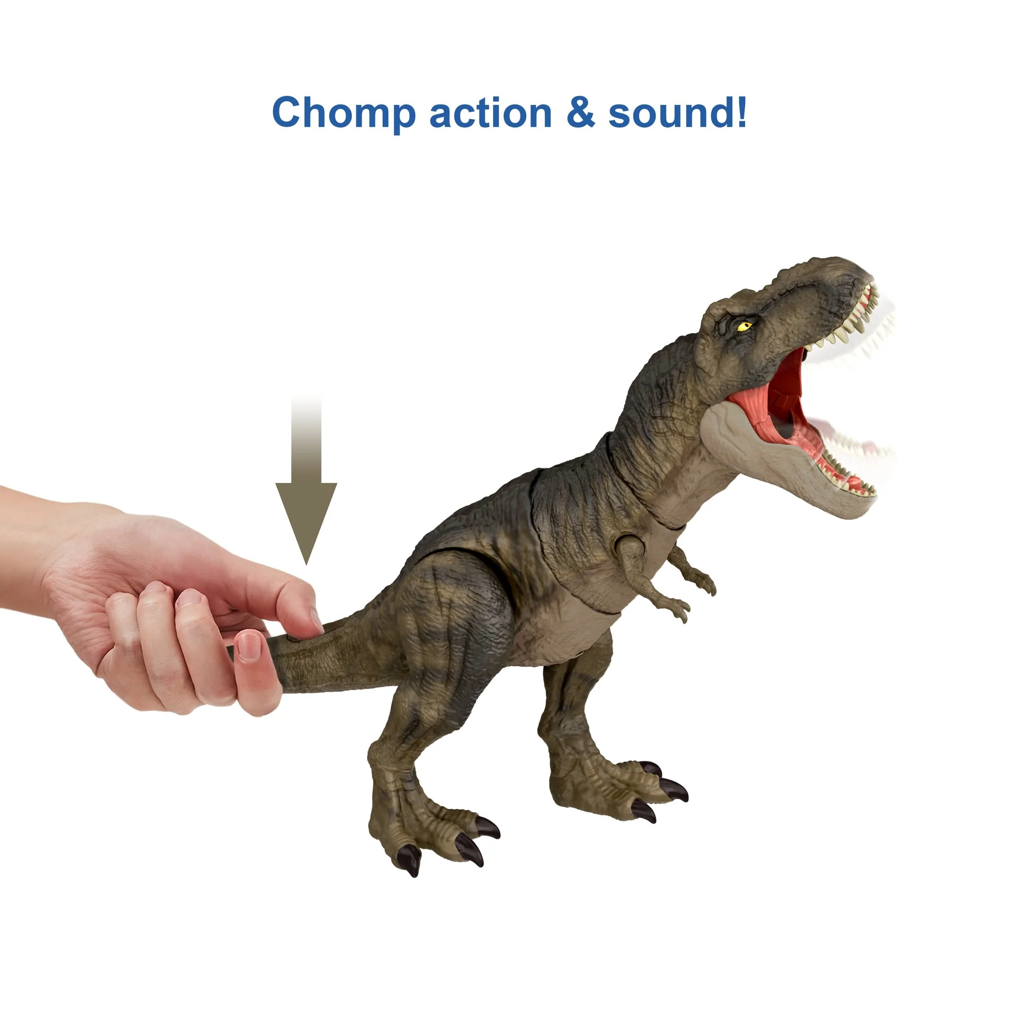 Jurassic World Dominion Tyrannosaurus Rex Dinosaur Toy, Thrash N Devour Sound, Chomp Action